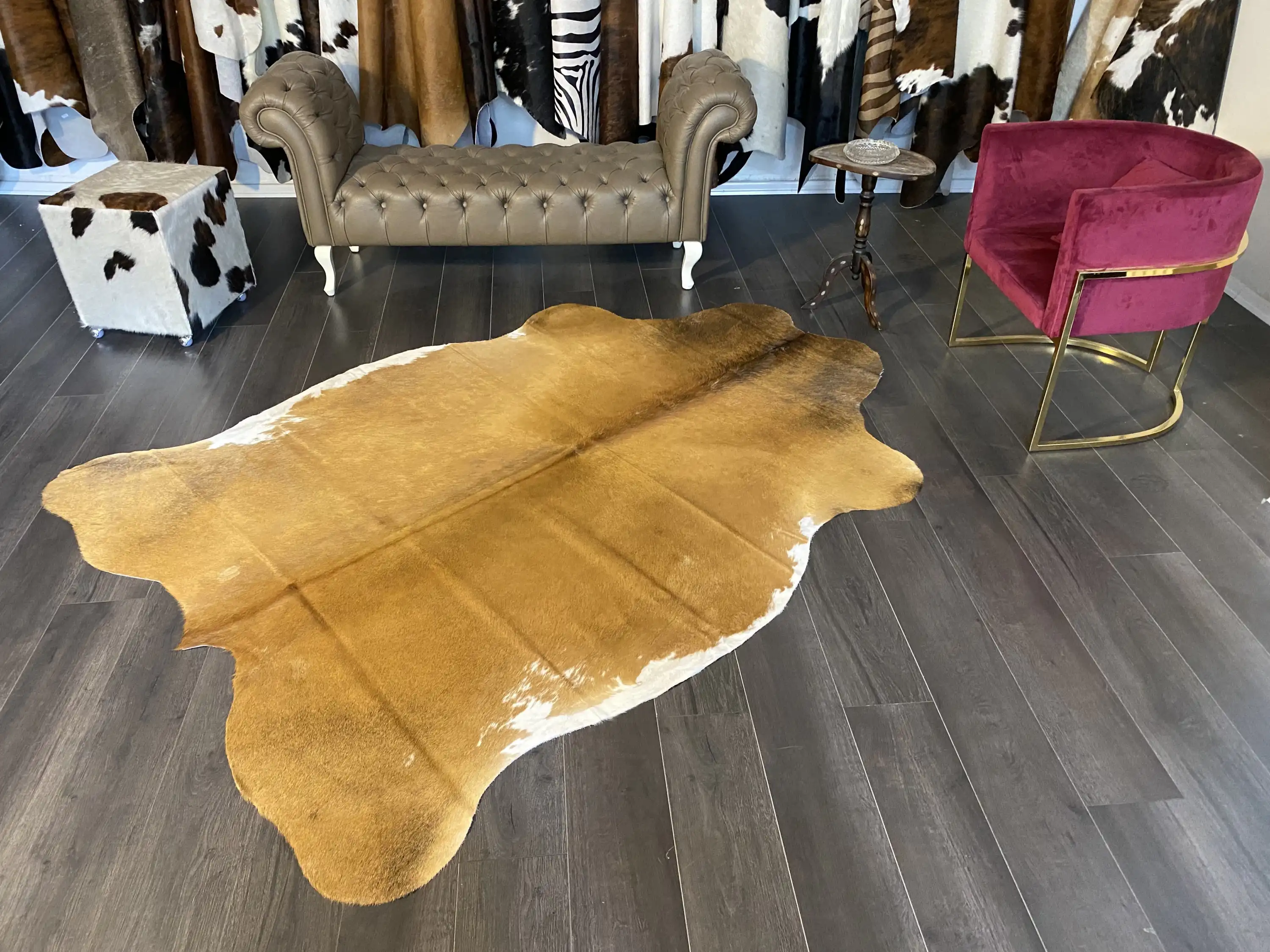 HAKİKİ DERİ DANA POSTU KAHVE - BEYAZ 170 x 235 - 0801000125