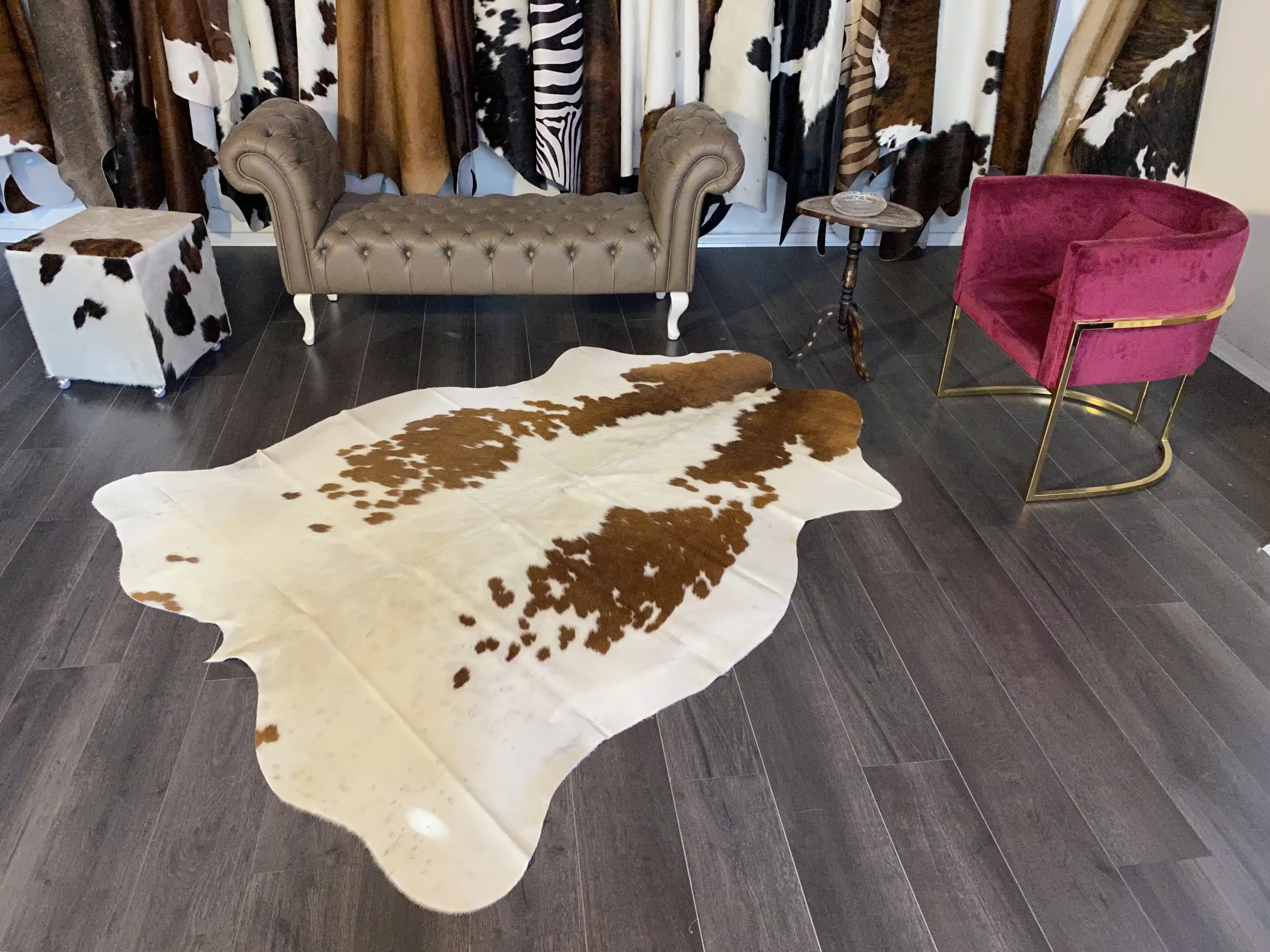 HAKİKİ DERİ DANA POSTU KAHVE - BEYAZ 175 x 215 - 0801000096