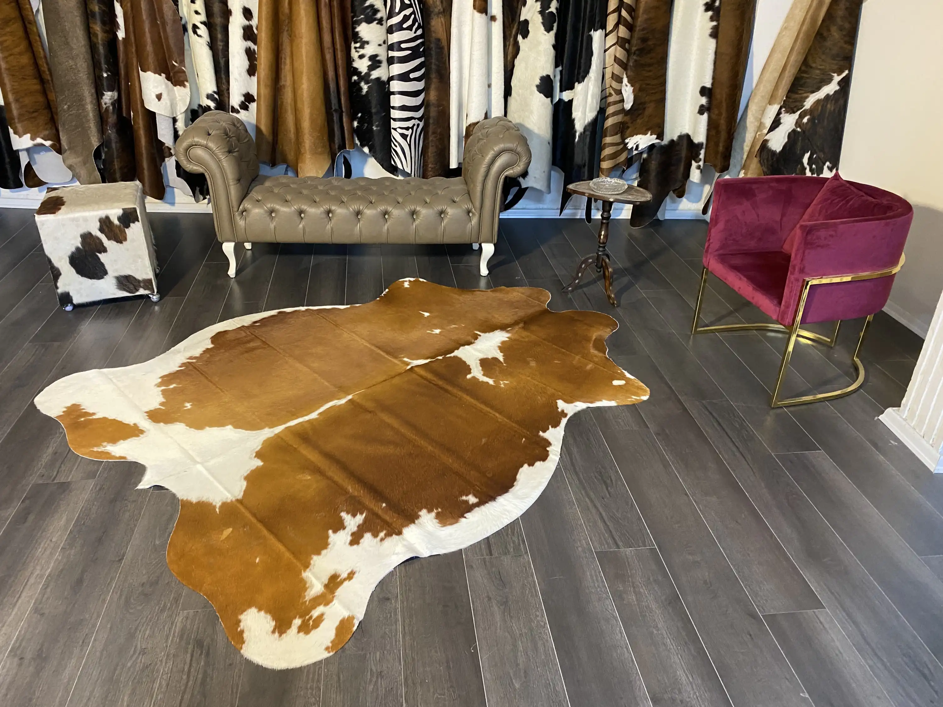 HAKİKİ DERİ DANA POSTU KAHVE - BEYAZ 175 x 230 - 0801000075