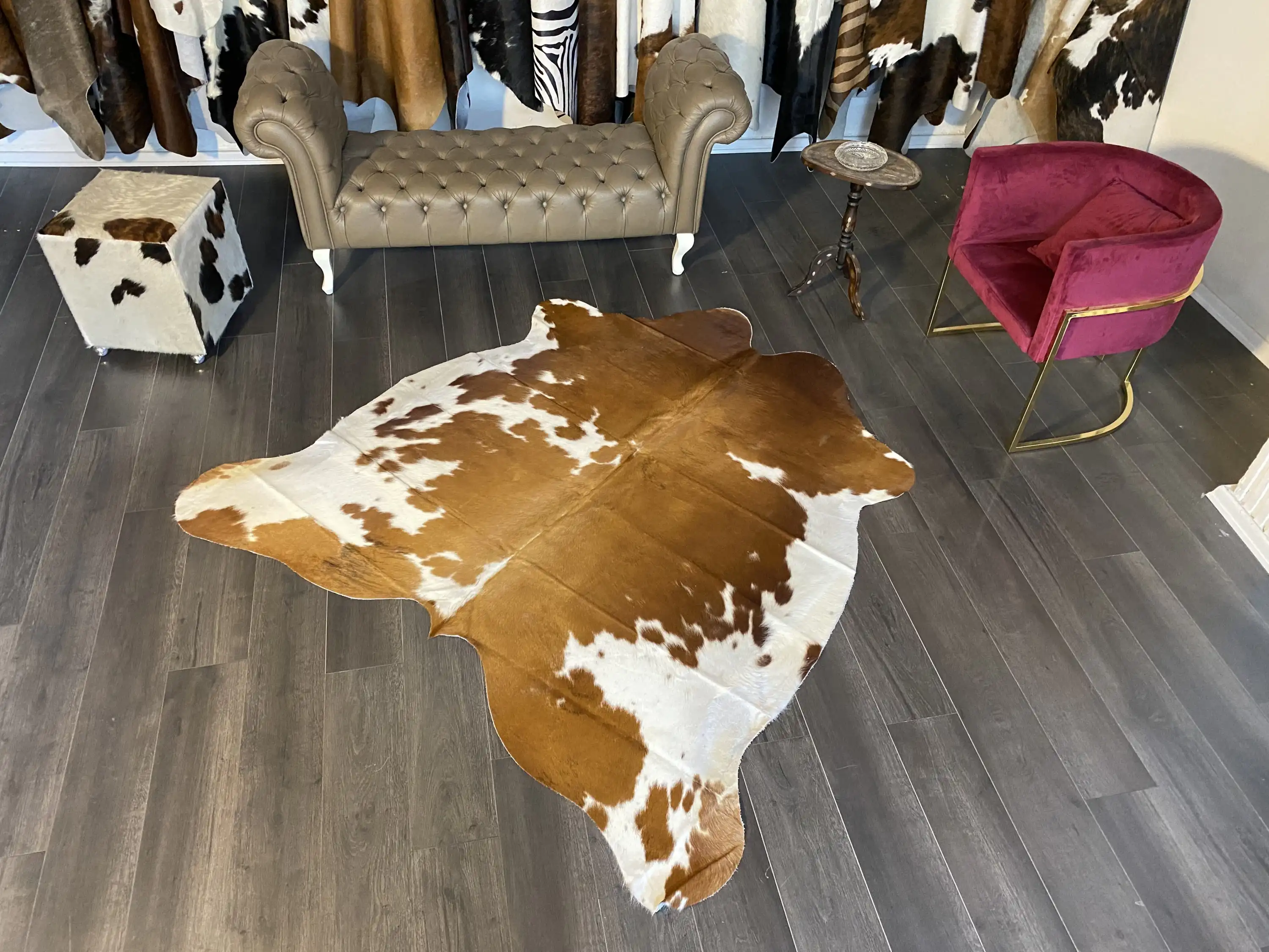 HAKİKİ DERİ DANA POSTU KAHVE - BEYAZ 190 x 200 - 0801000126