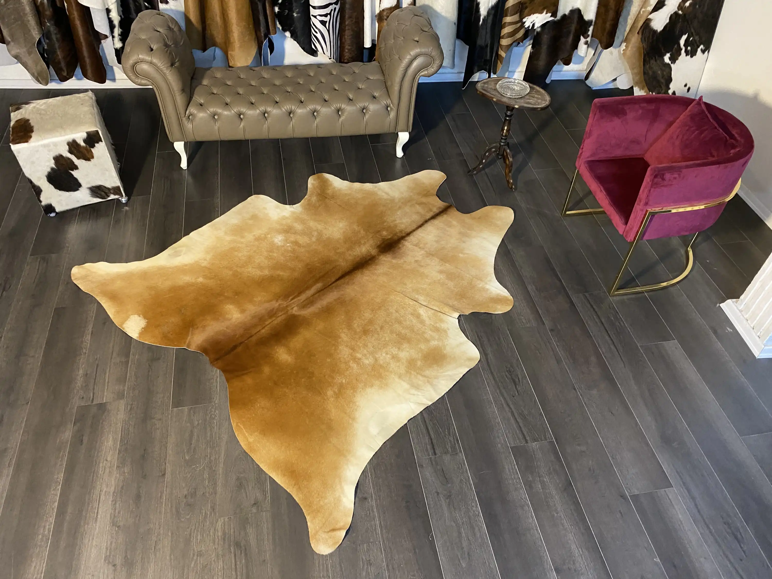 HAKİKİ DERİ DANA POSTU KAHVE - BEYAZ 190 x 215 - 0801000032