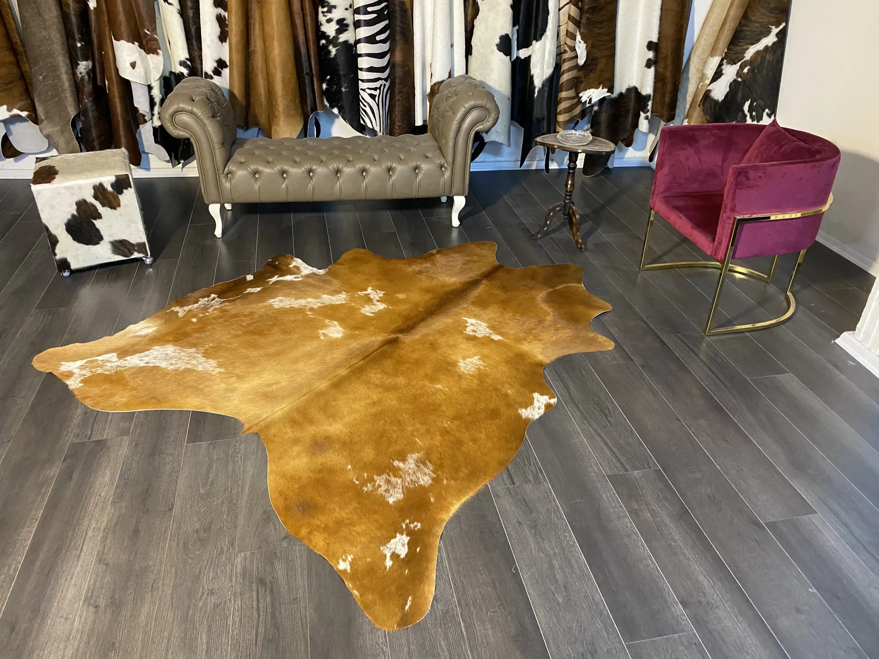 HAKİKİ DERİ DANA POSTU KAHVE - BEYAZ 195 x 220 - 0801000033