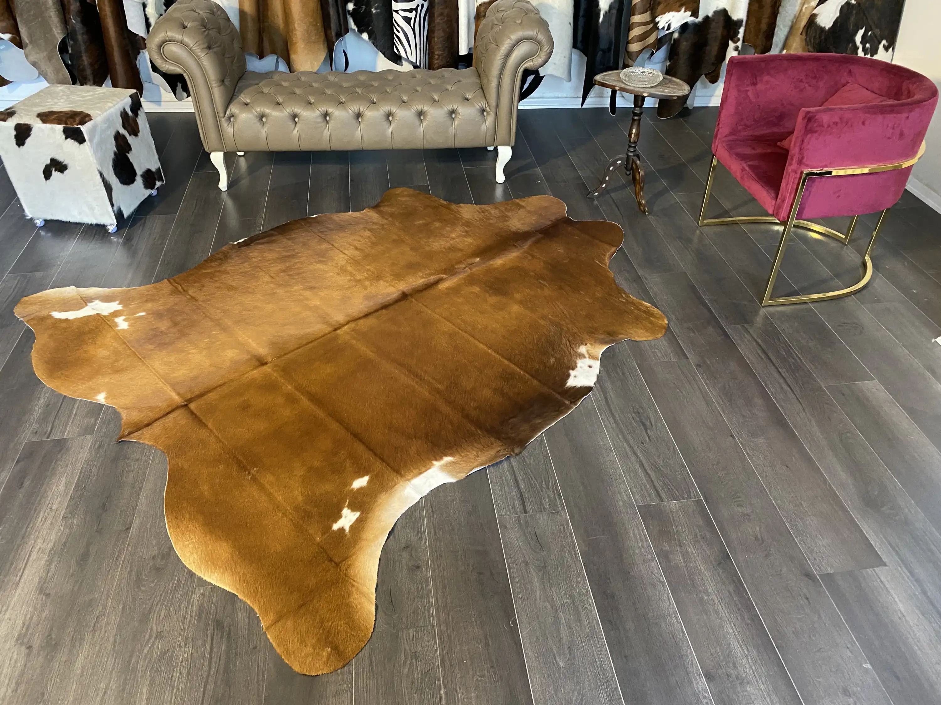 HAKİKİ DERİ DANA POSTU KAHVE - BEYAZ 200 x 225 - 0801000114