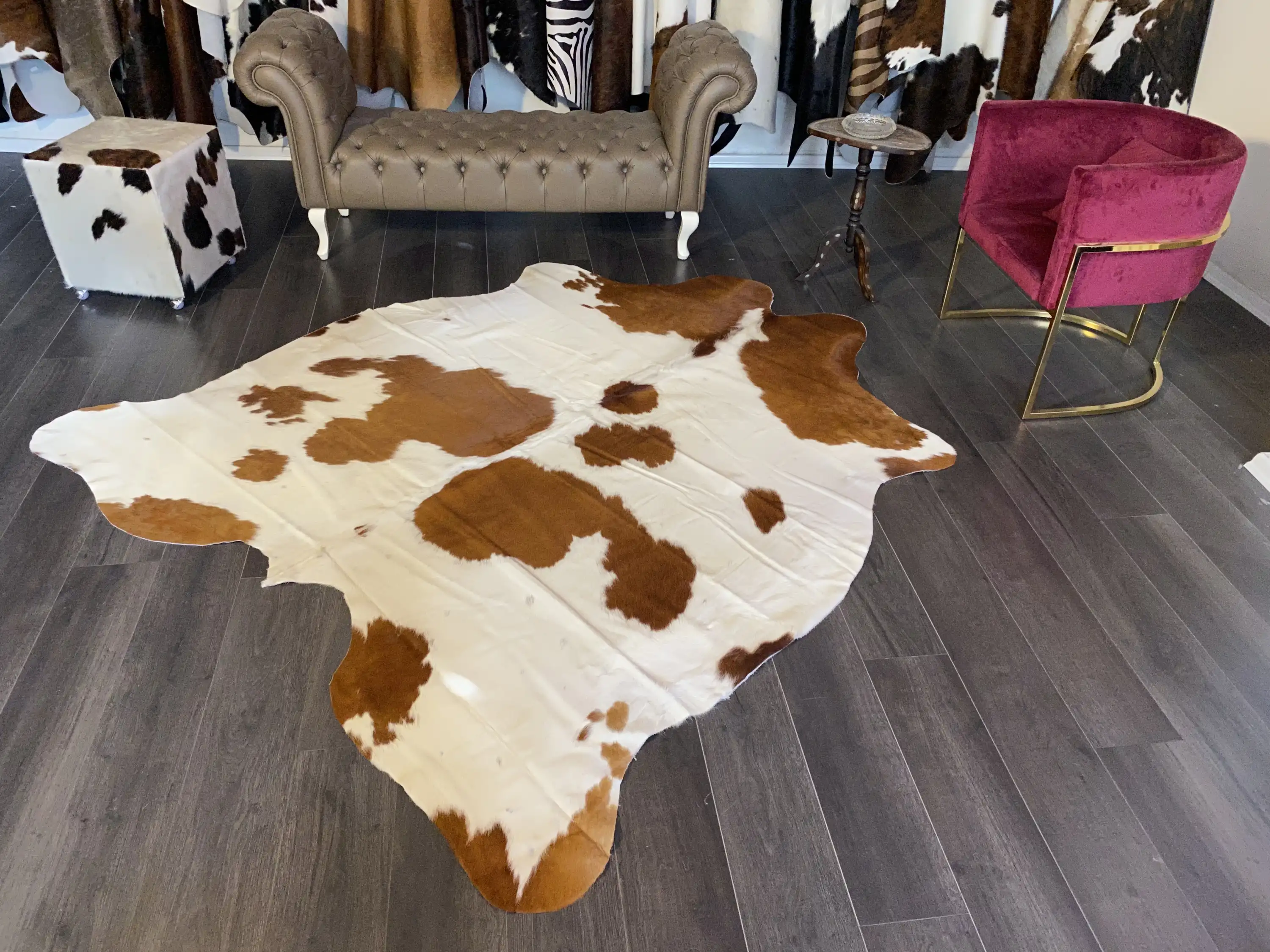 HAKİKİ DERİ DANA POSTU KAHVE - BEYAZ 200 x 230 - 0801000093