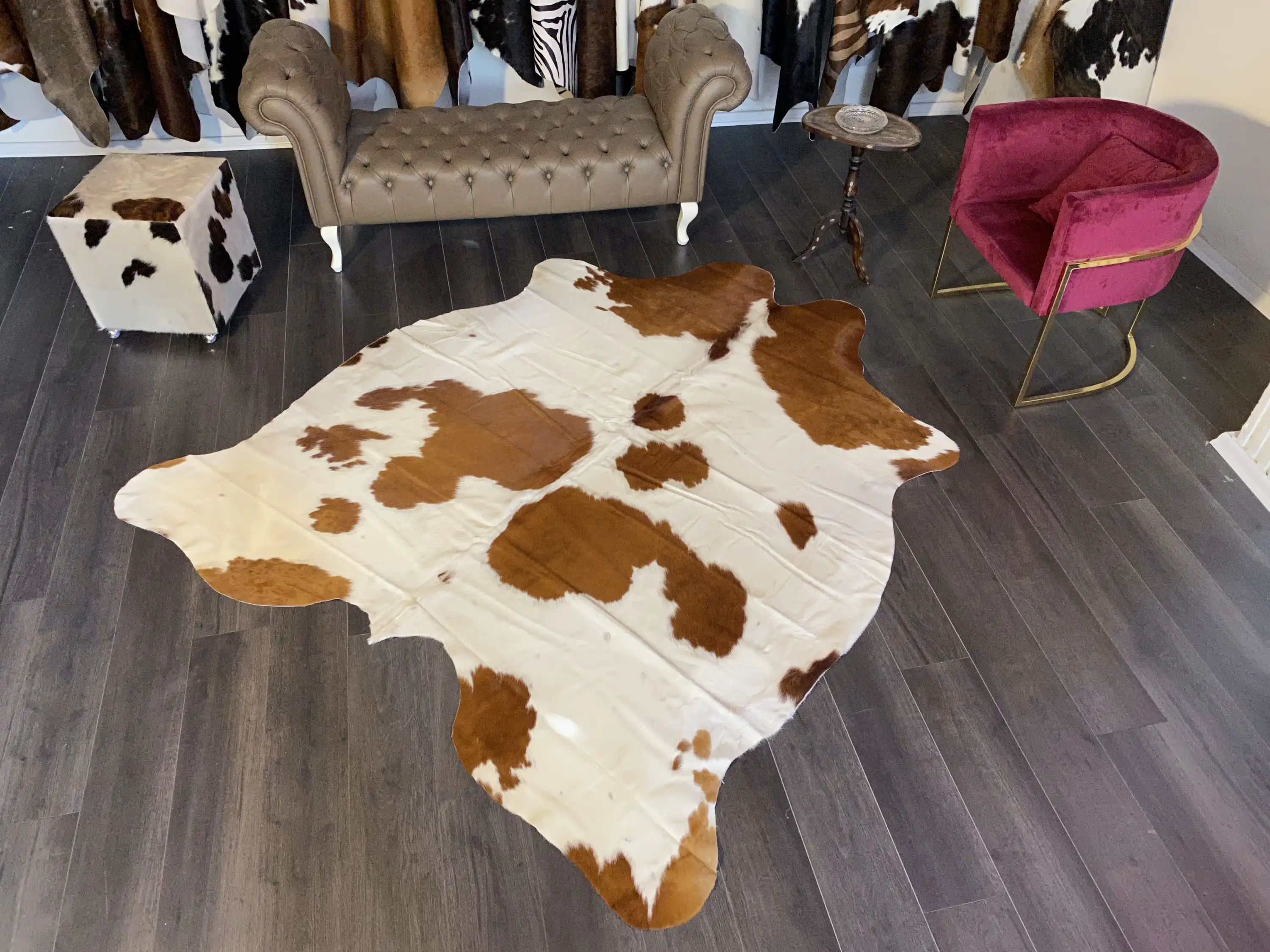 HAKİKİ DERİ DANA POSTU KAHVE - BEYAZ 200 x 230 - 0801000093