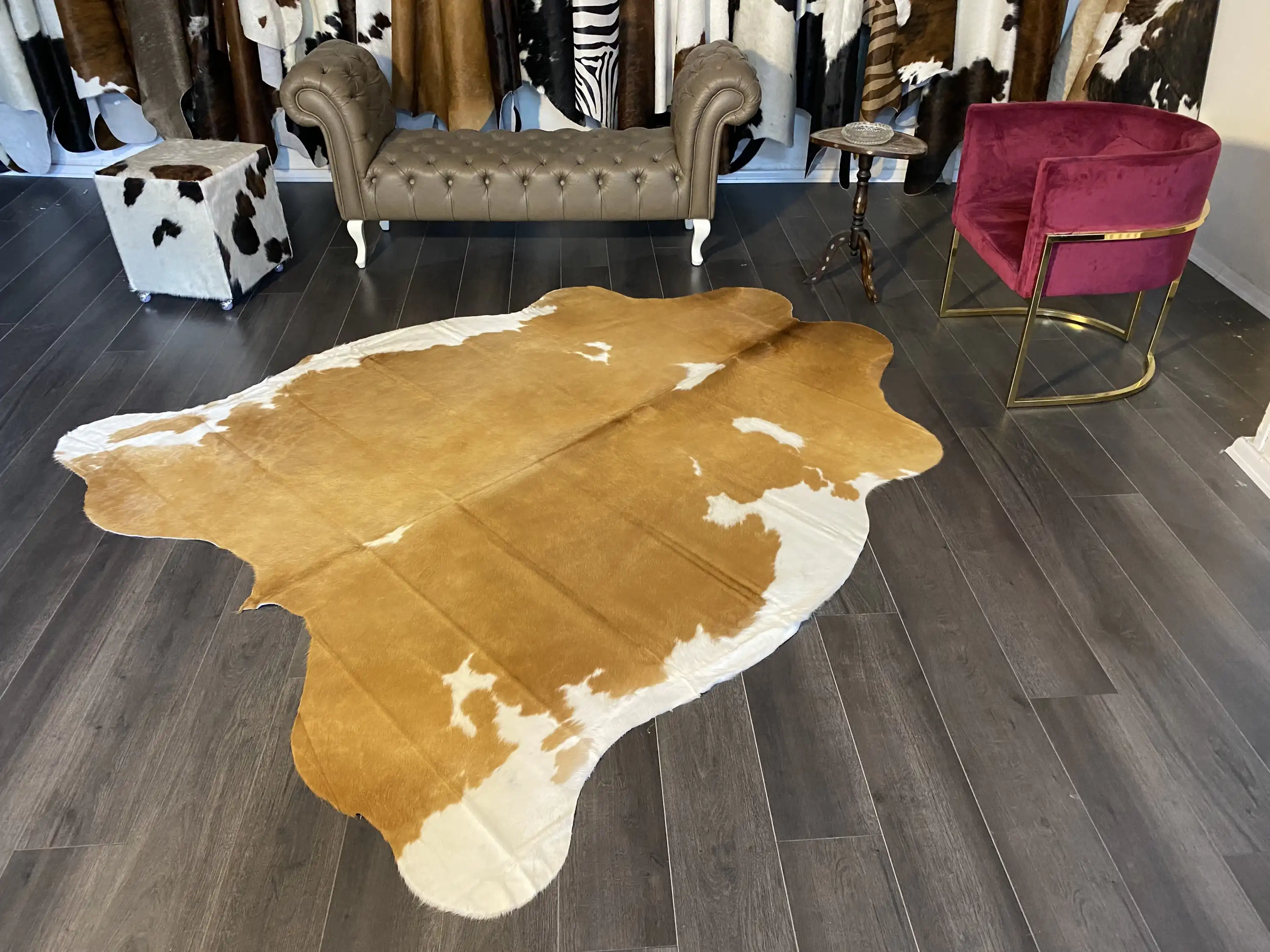 HAKİKİ DERİ DANA POSTU KAHVE - BEYAZ 205 x 240 - 0801000082