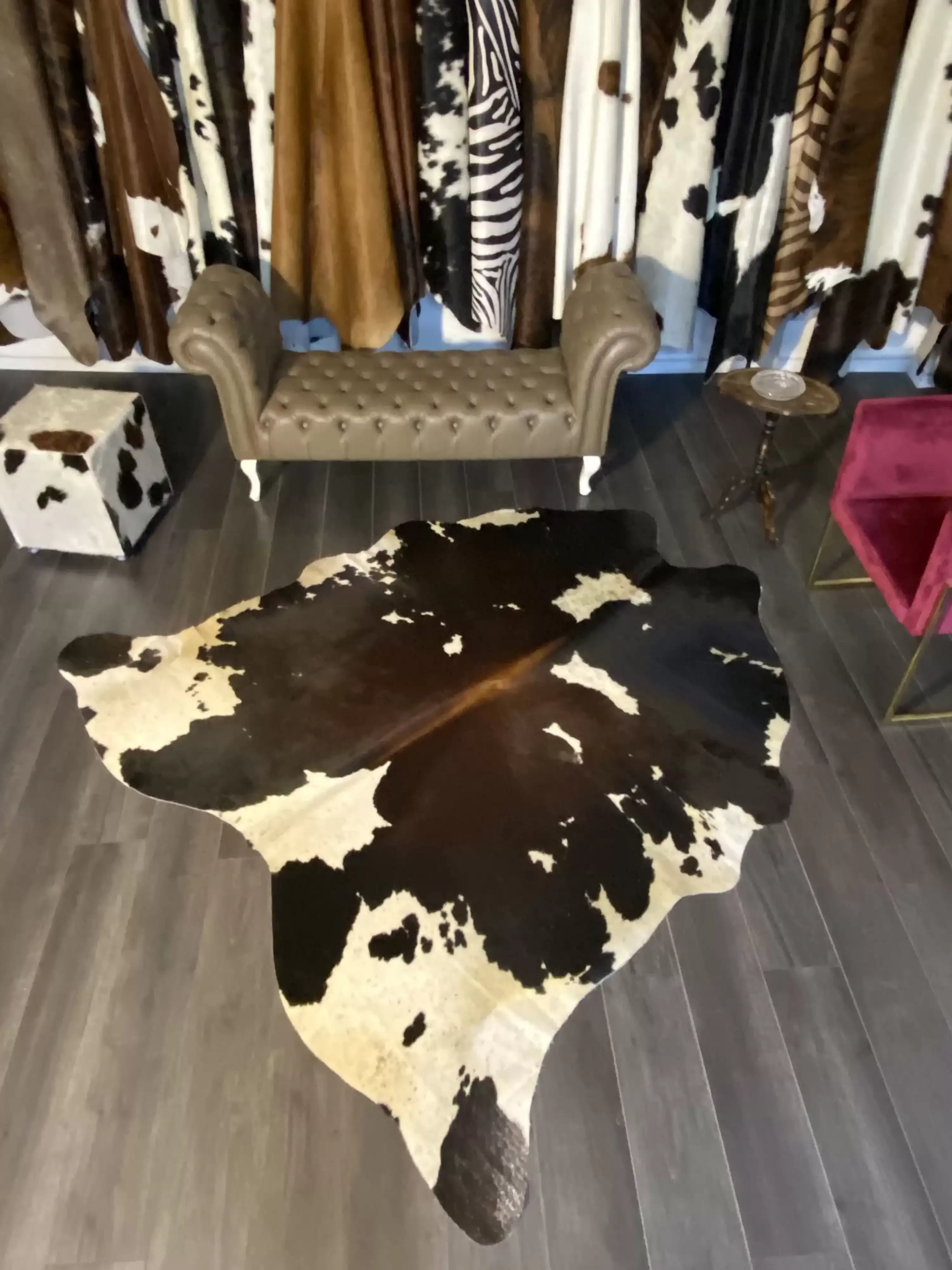 HAKİKİ DERİ DANA POSTU KAHVE - BEYAZ 215 x 225 - 0801000141