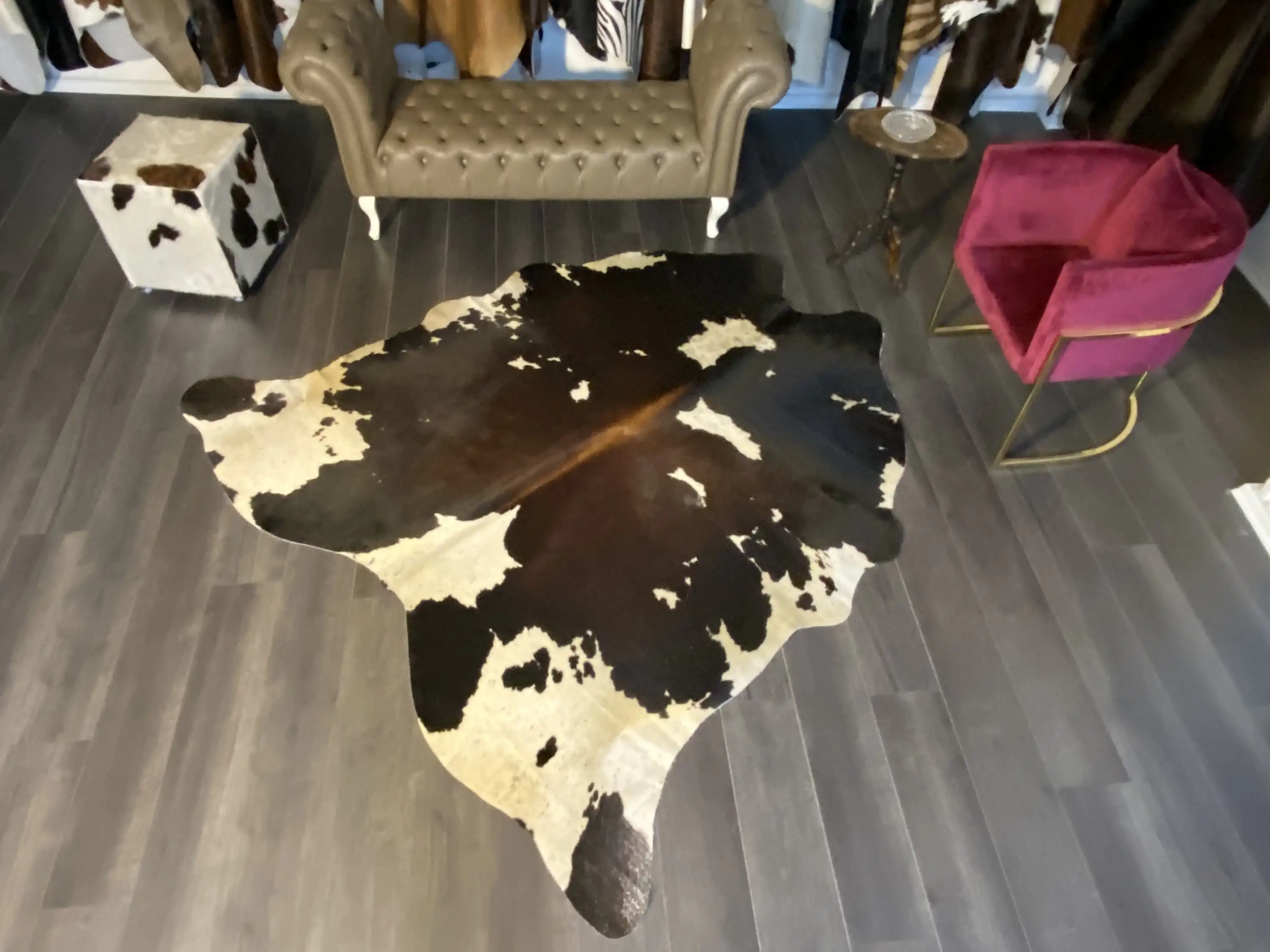 HAKİKİ DERİ DANA POSTU KAHVE - BEYAZ 215 x 225 - 0801000141