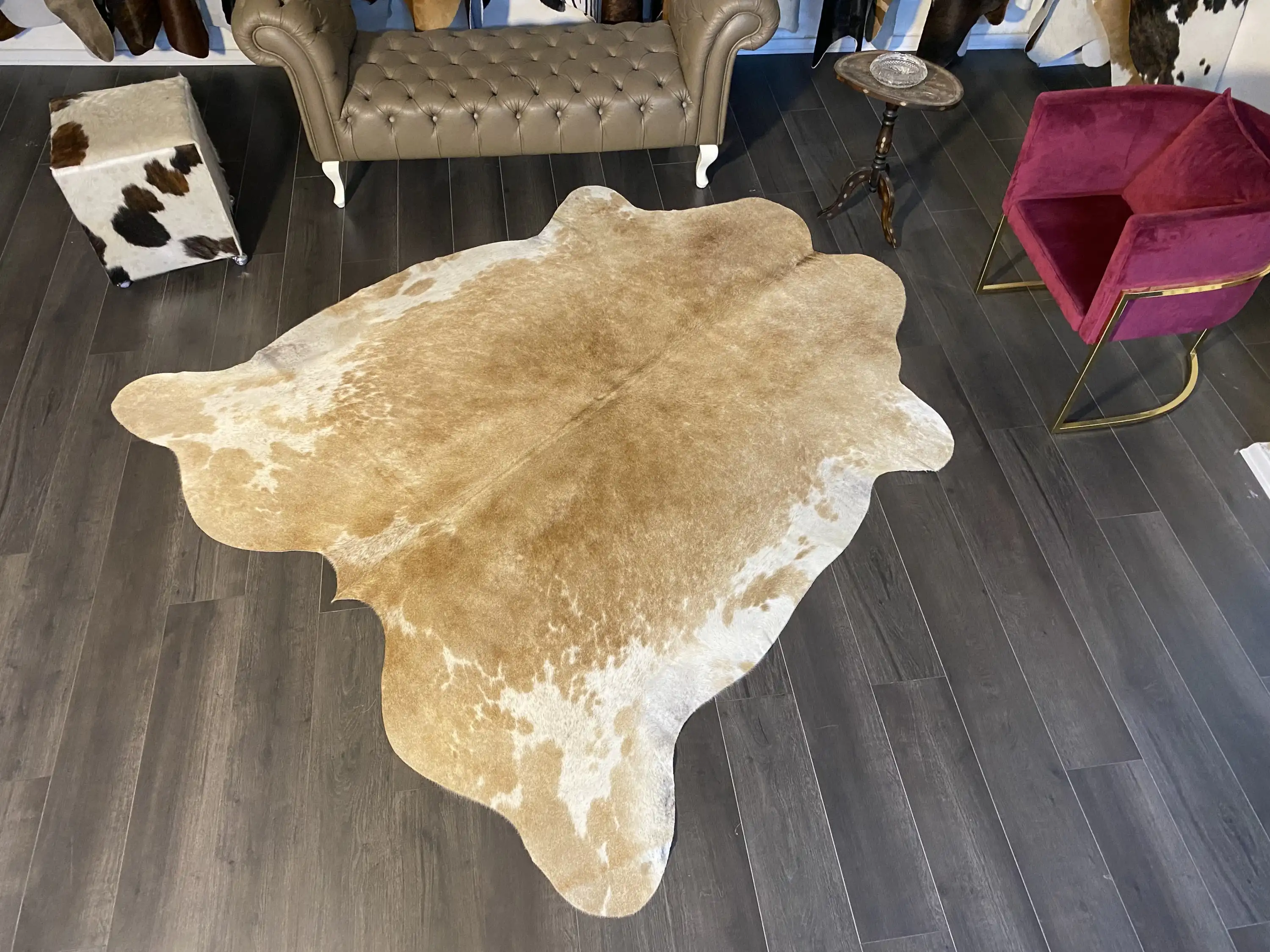 HAKİKİ DERİ DANA POSTU KAHVE - BEYAZ 215 x 230 - 0801000031