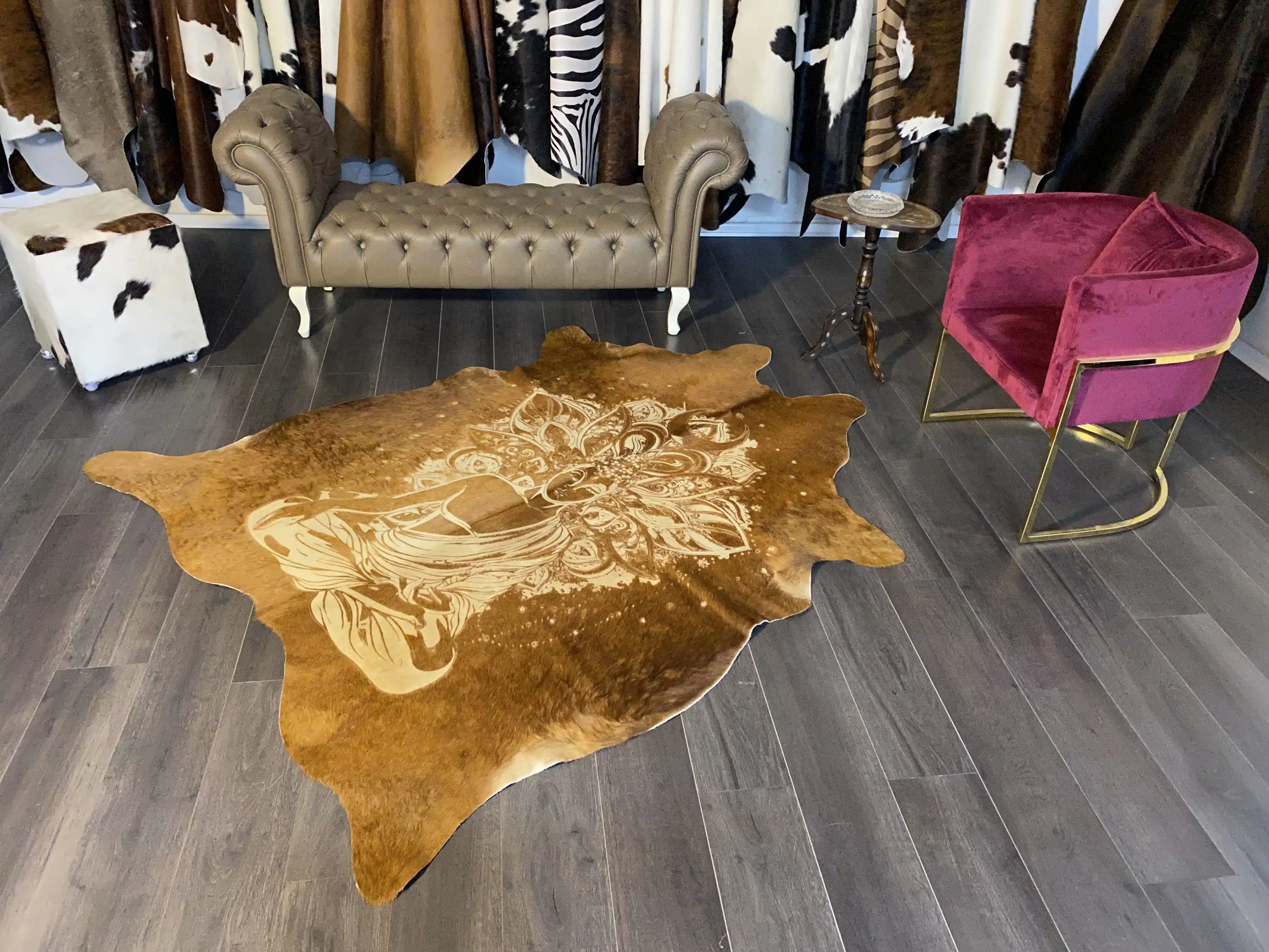 HAKİKİ DERİ DANA POSTU LAZERLİ-VARAKLI 175 x 215 - 1401000019