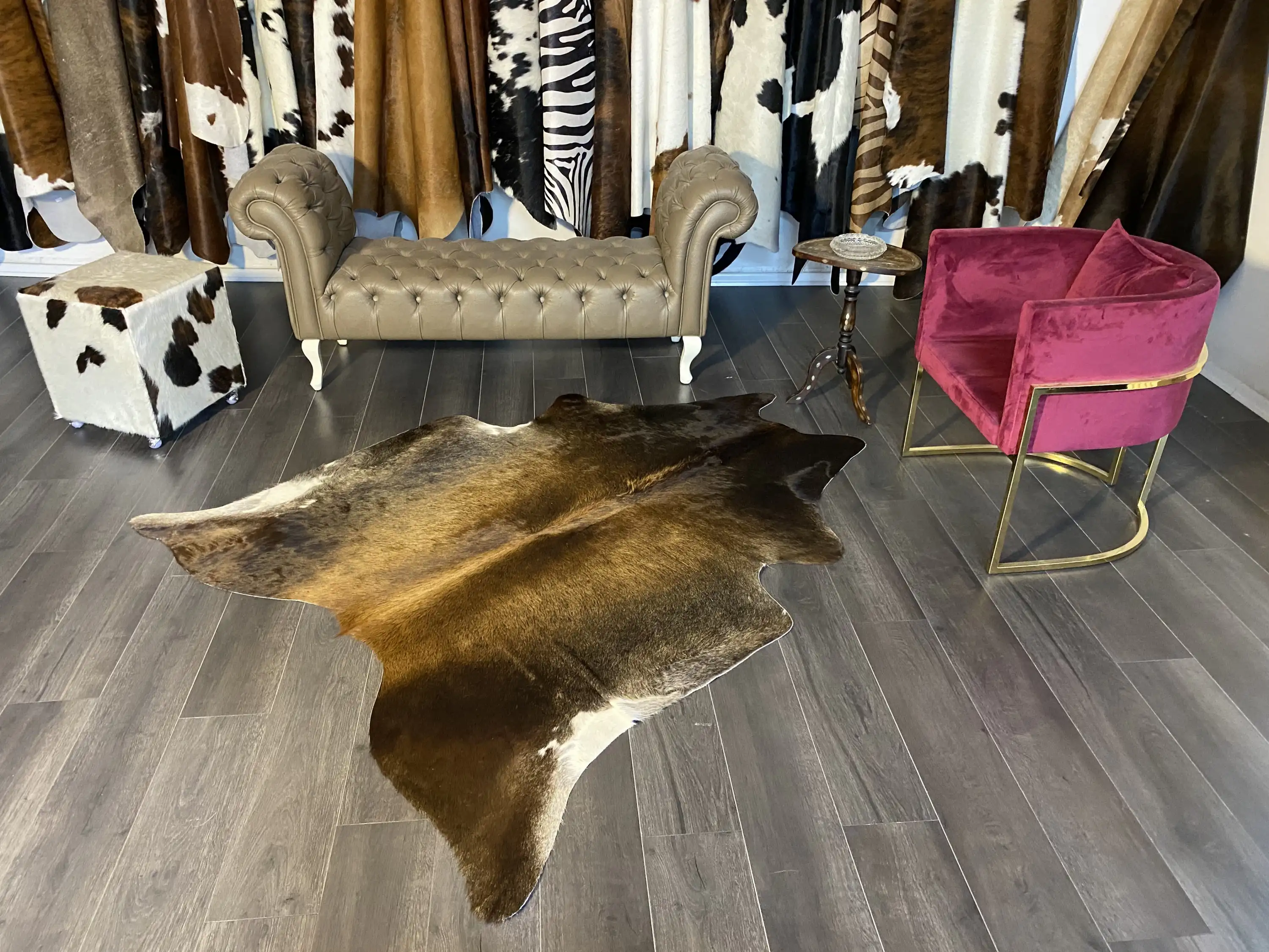 HAKİKİ DERİ DANA POSTU MIX KAHVE 170 x 200 - 1001000009