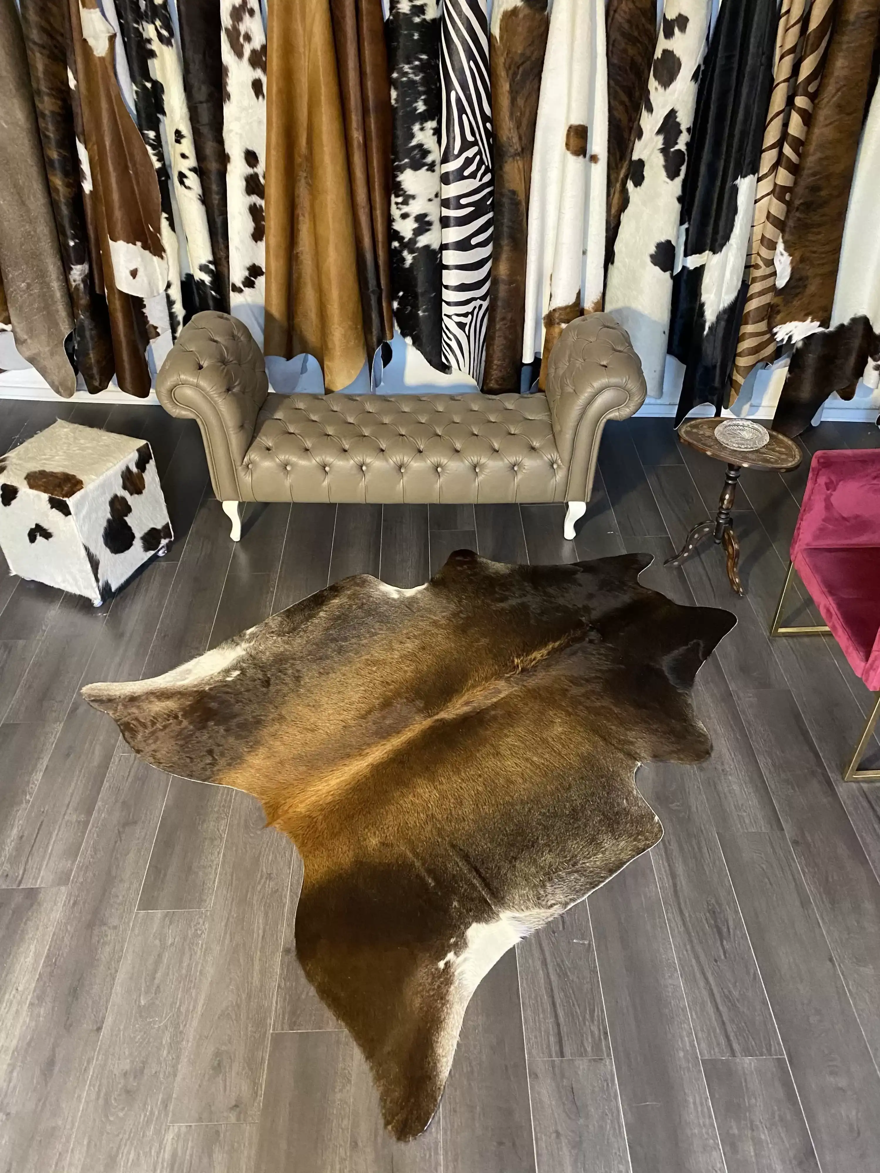 HAKİKİ DERİ DANA POSTU MIX KAHVE 170 x 200 - 1001000009