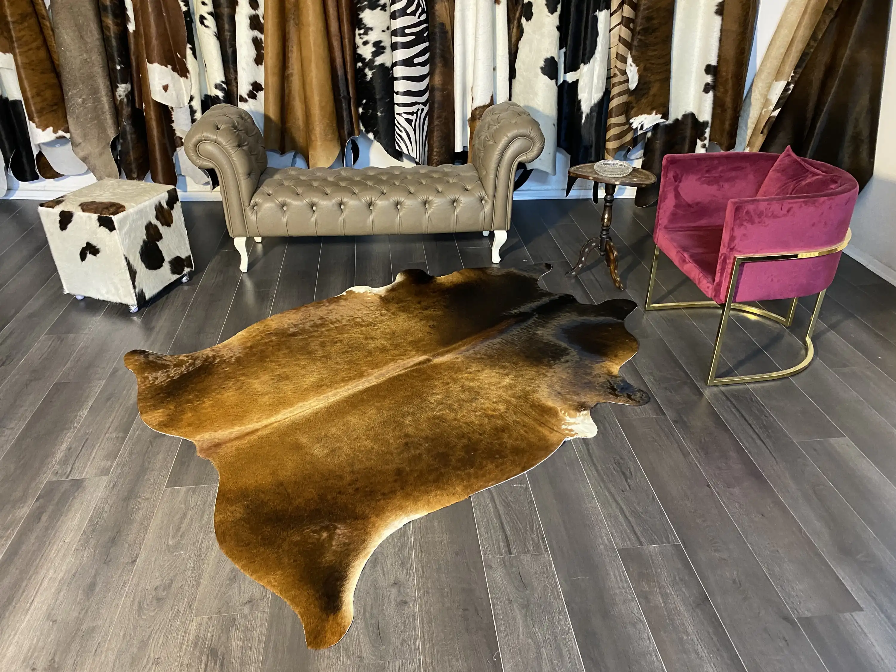 HAKİKİ DERİ DANA POSTU MIX KAHVE 170 x 220 - 1001000060