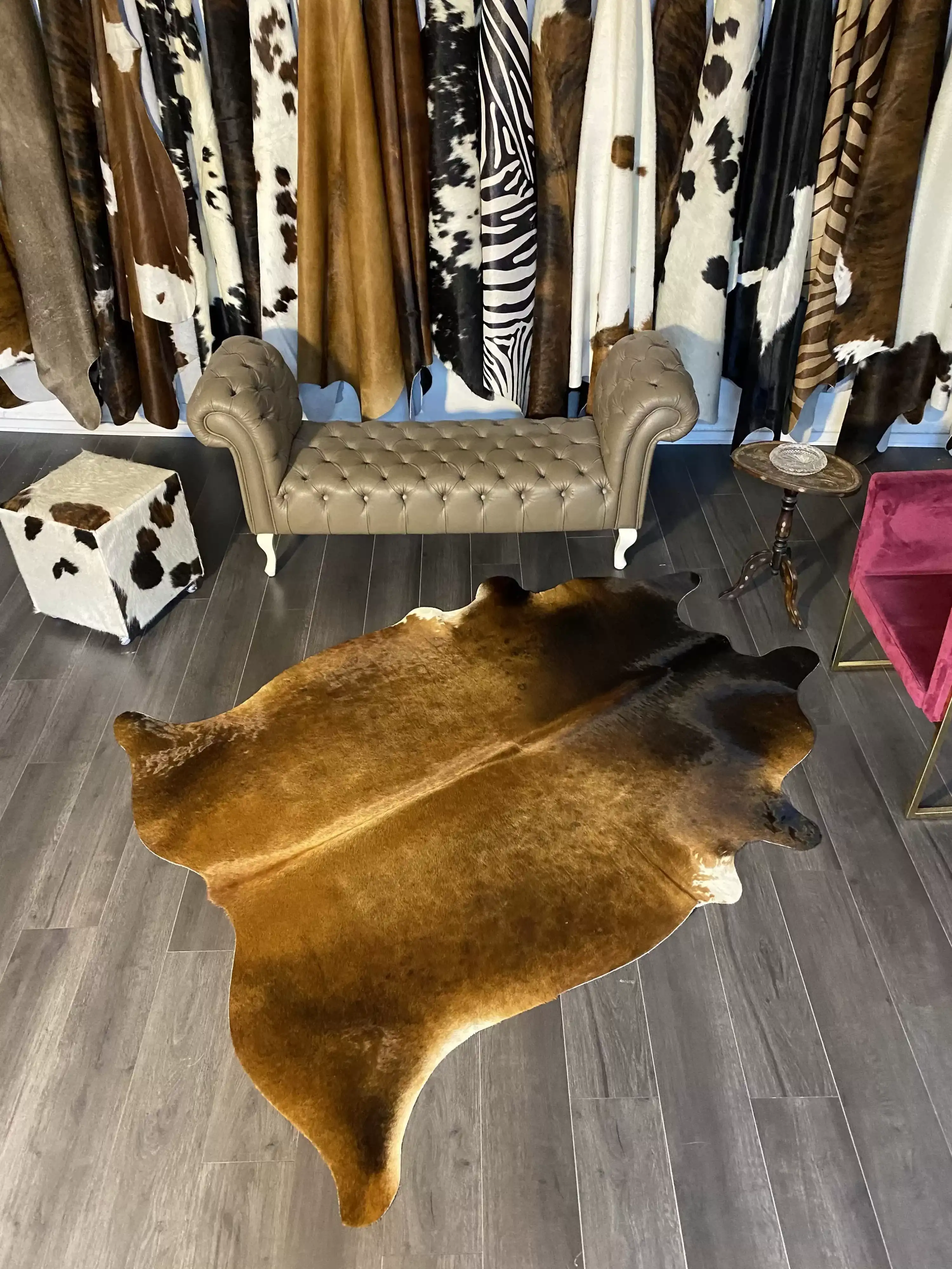 HAKİKİ DERİ DANA POSTU MIX KAHVE 170 x 220 - 1001000060