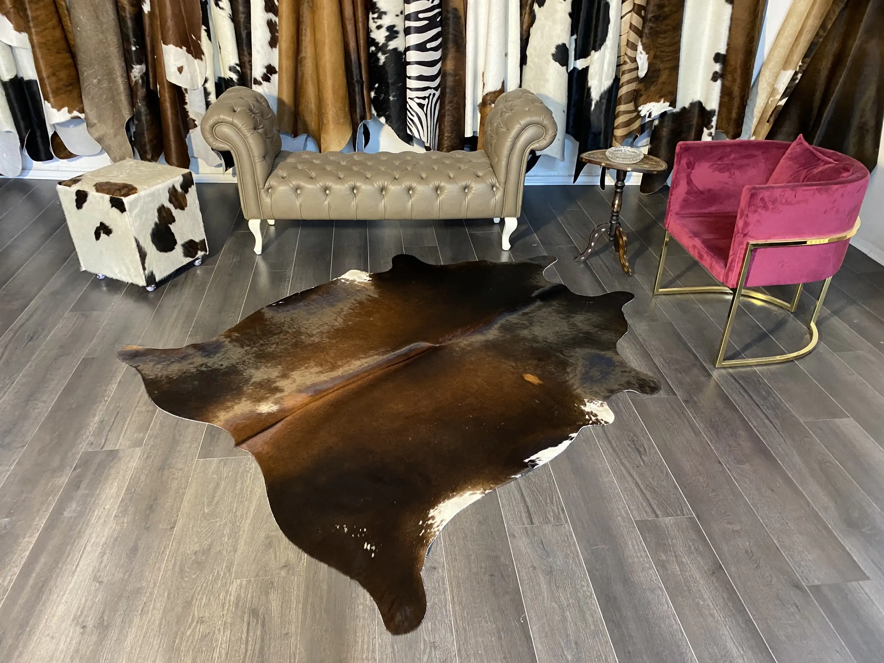 HAKİKİ DERİ DANA POSTU MIX KAHVE 175 x 210 - 1001000043