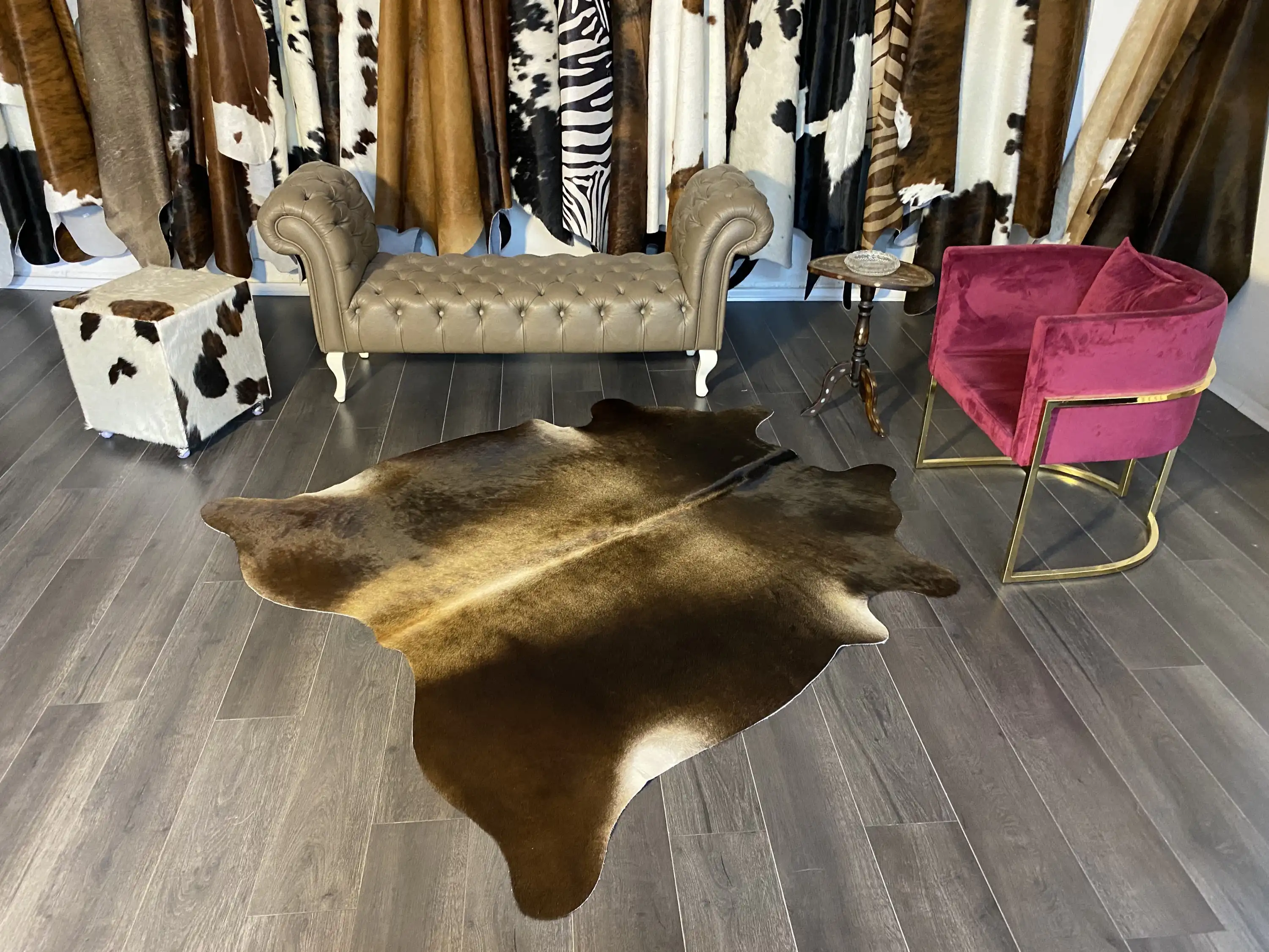 HAKİKİ DERİ DANA POSTU MIX KAHVE 180 x 190 - 1001000006