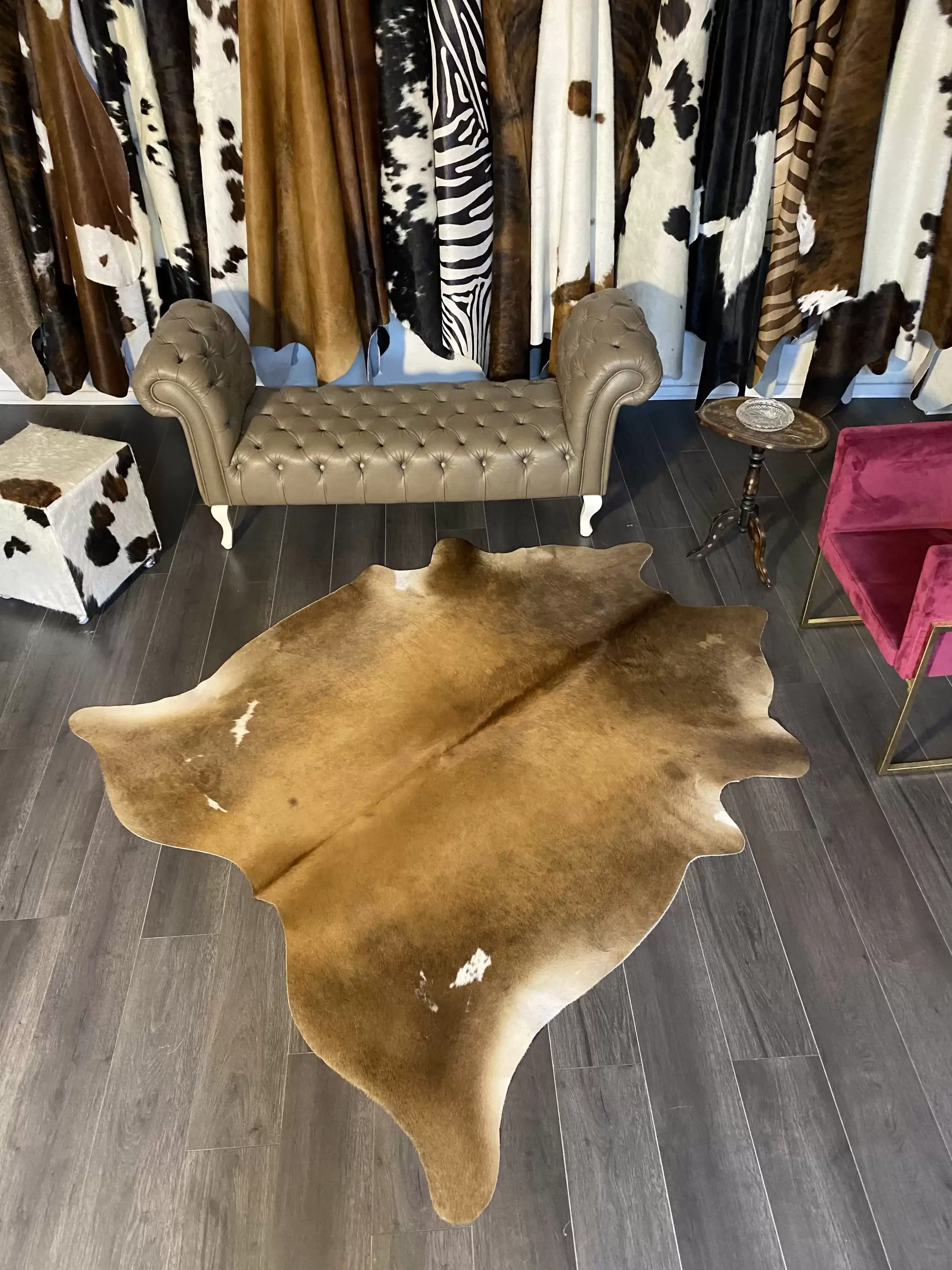 HAKİKİ DERİ DANA POSTU MIX KAHVE 180 x 205 - 1001000025