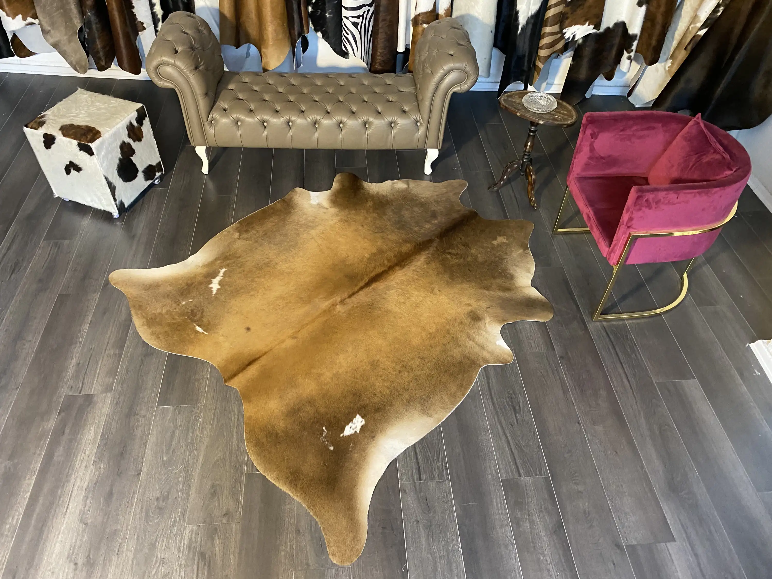 HAKİKİ DERİ DANA POSTU MIX KAHVE 180 x 205 - 1001000025