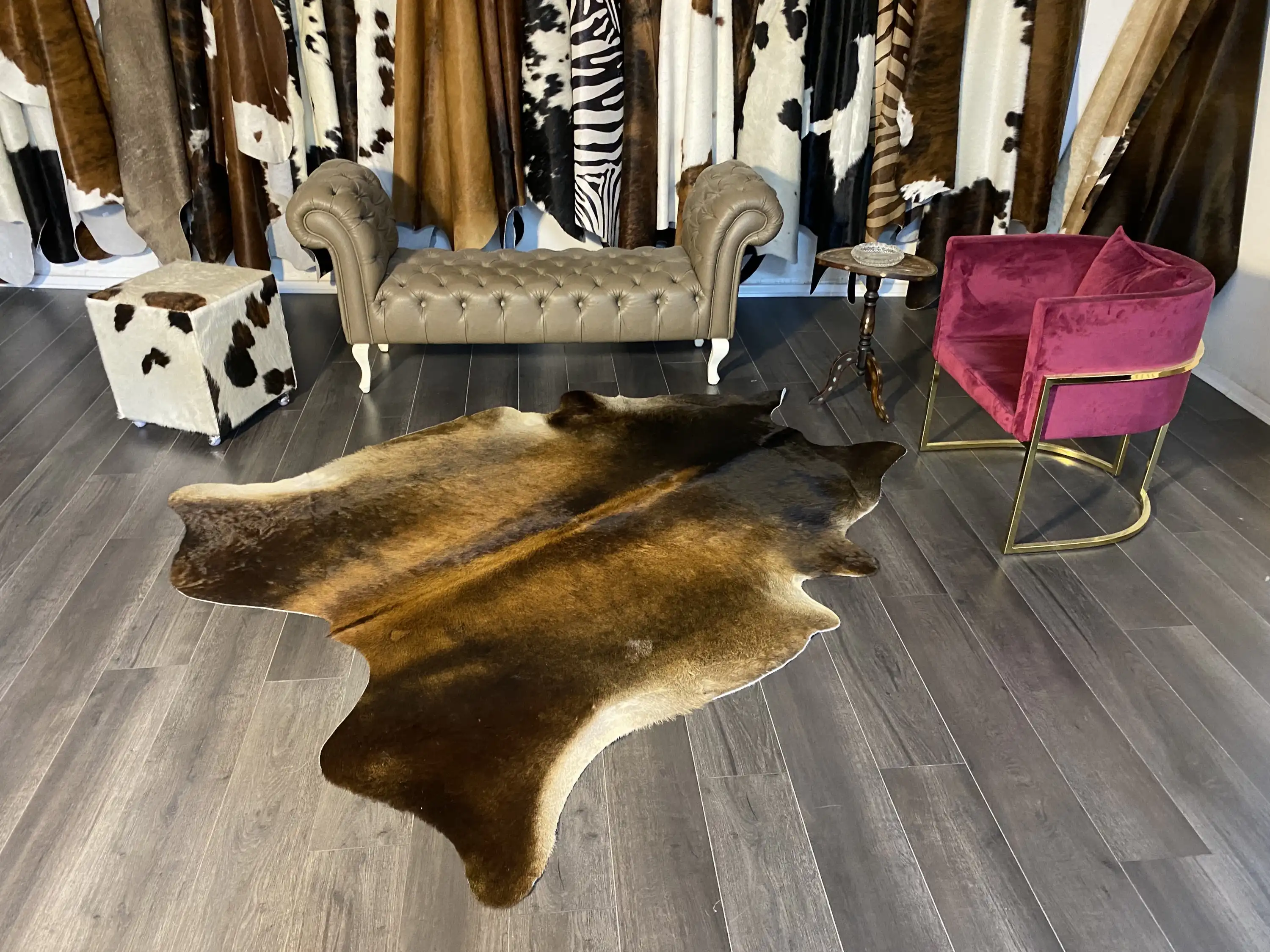 HAKİKİ DERİ DANA POSTU MIX KAHVE 185 x 210 - 1001000055