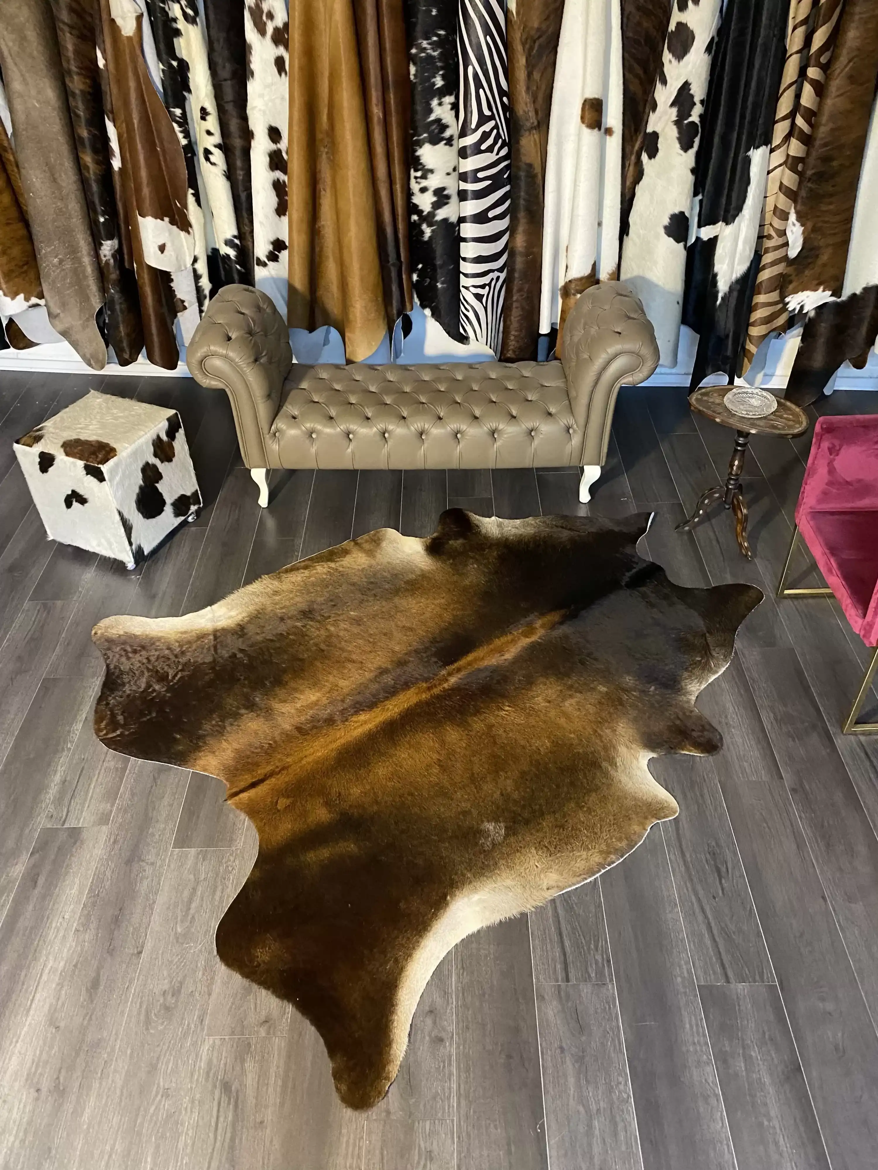 HAKİKİ DERİ DANA POSTU MIX KAHVE 185 x 210 - 1001000055