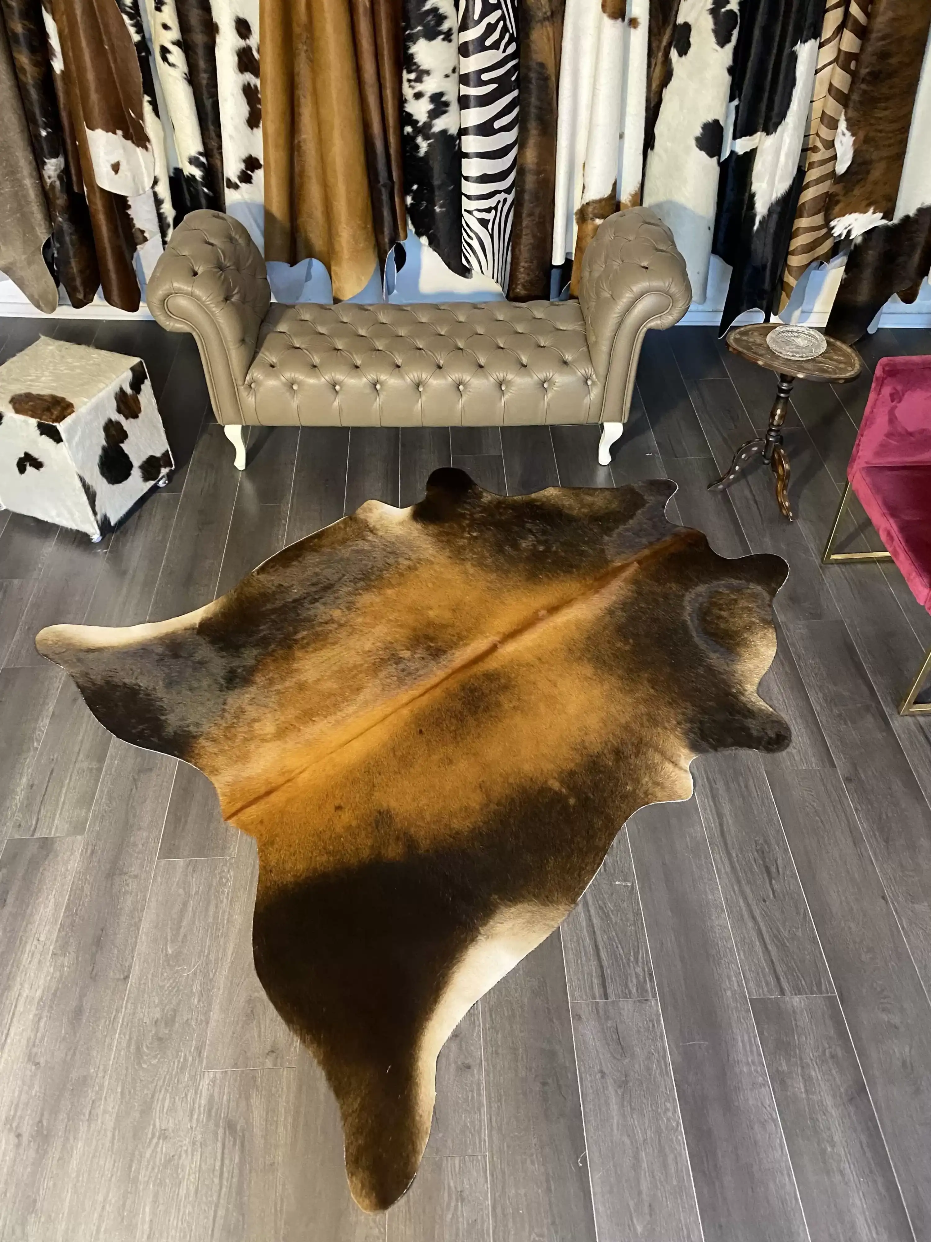 HAKİKİ DERİ DANA POSTU MIX KAHVE 185 x 215 - 1001000030