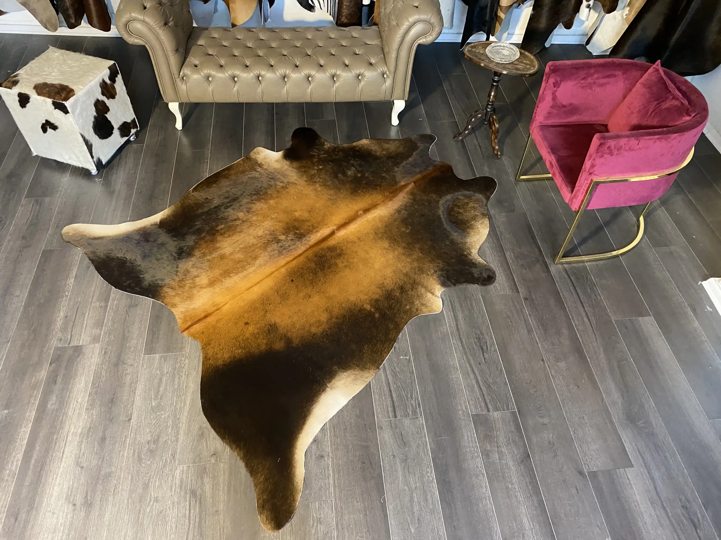 HAKİKİ DERİ DANA POSTU MIX KAHVE 185 x 215 - 1001000030