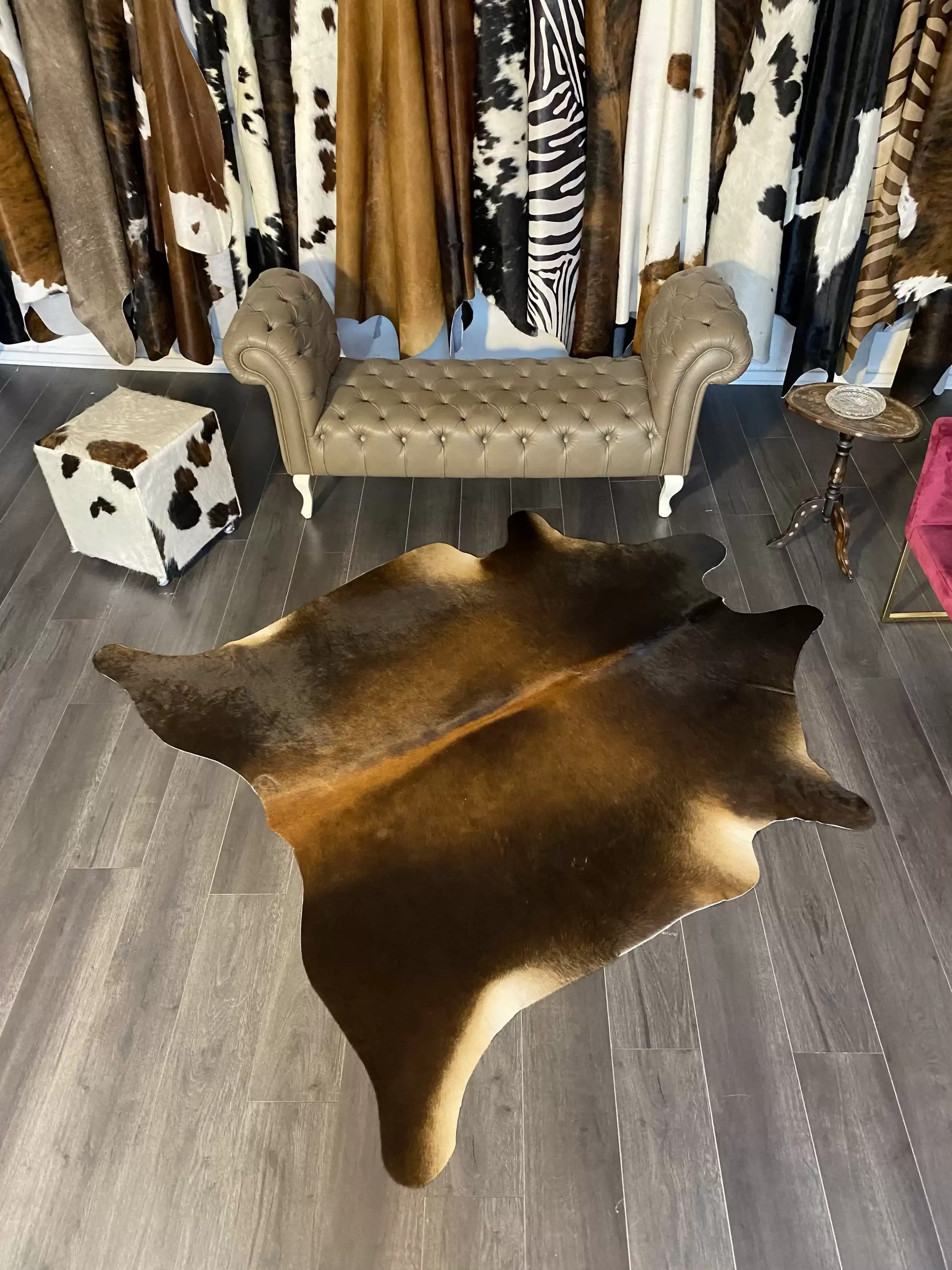 HAKİKİ DERİ DANA POSTU MIX KAHVE 190 x 210 - 1001000084