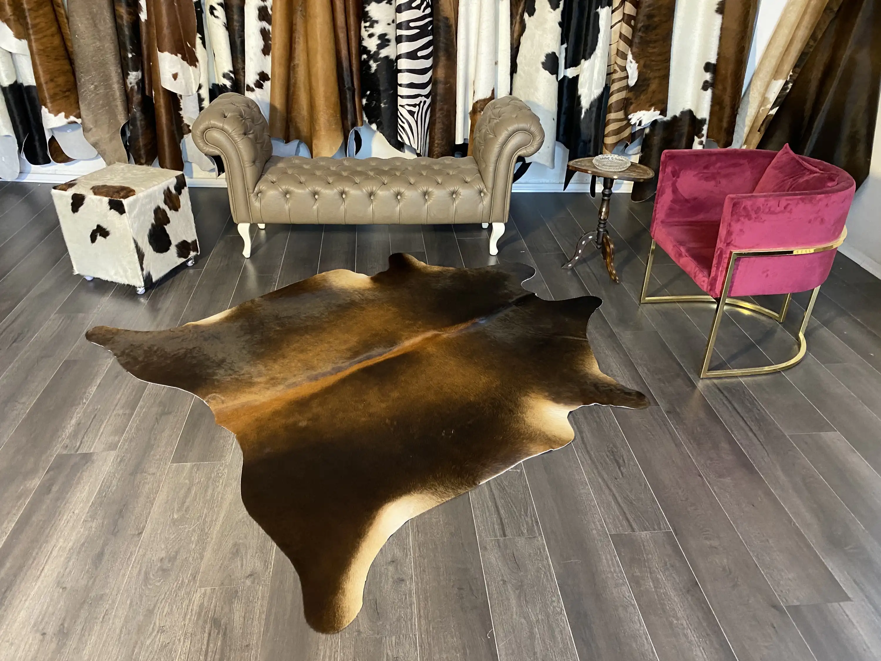 HAKİKİ DERİ DANA POSTU MIX KAHVE 190 x 210 - 1001000084