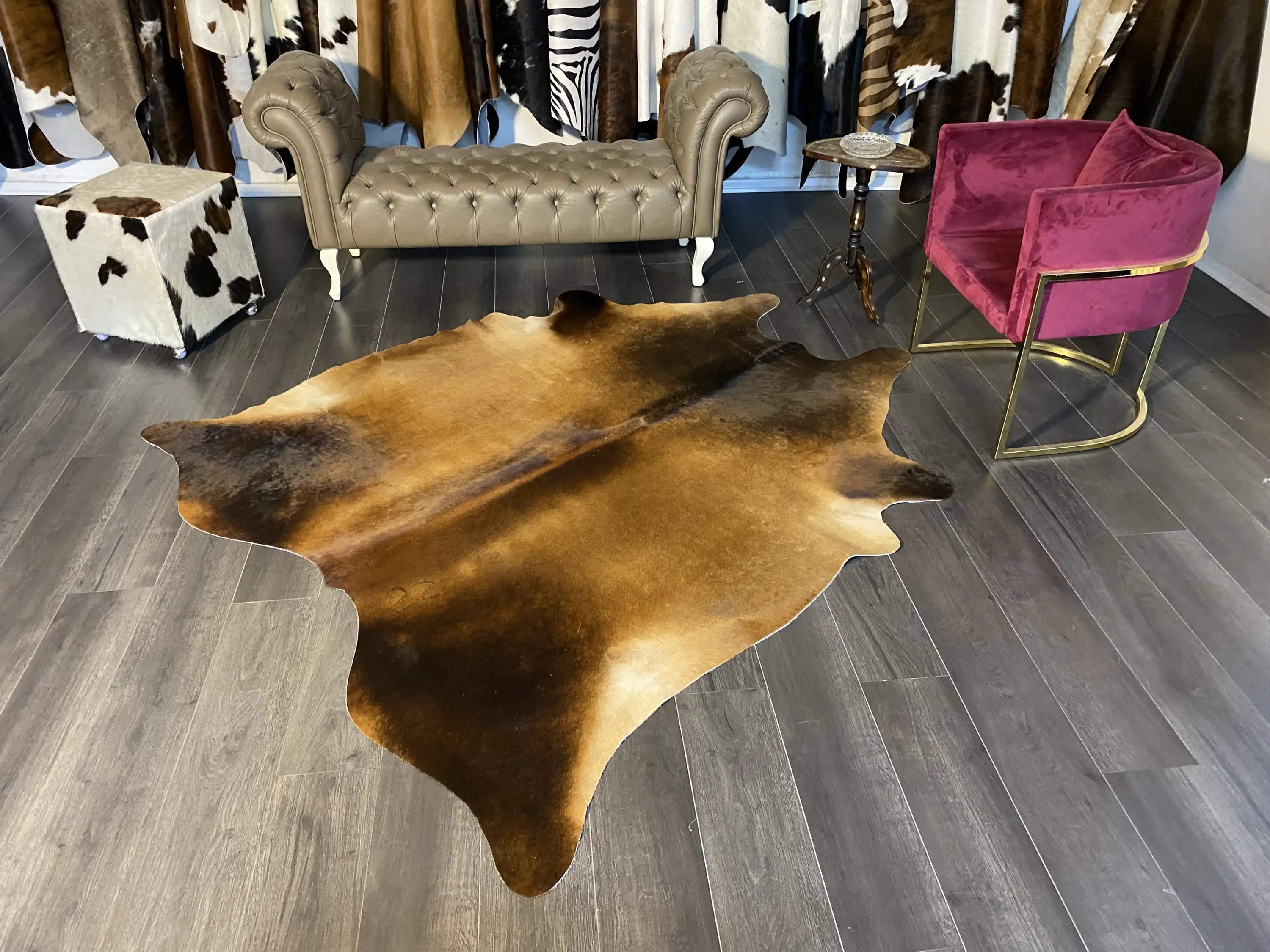 HAKİKİ DERİ DANA POSTU MIX KAHVE 190 x 220 - 1001000058