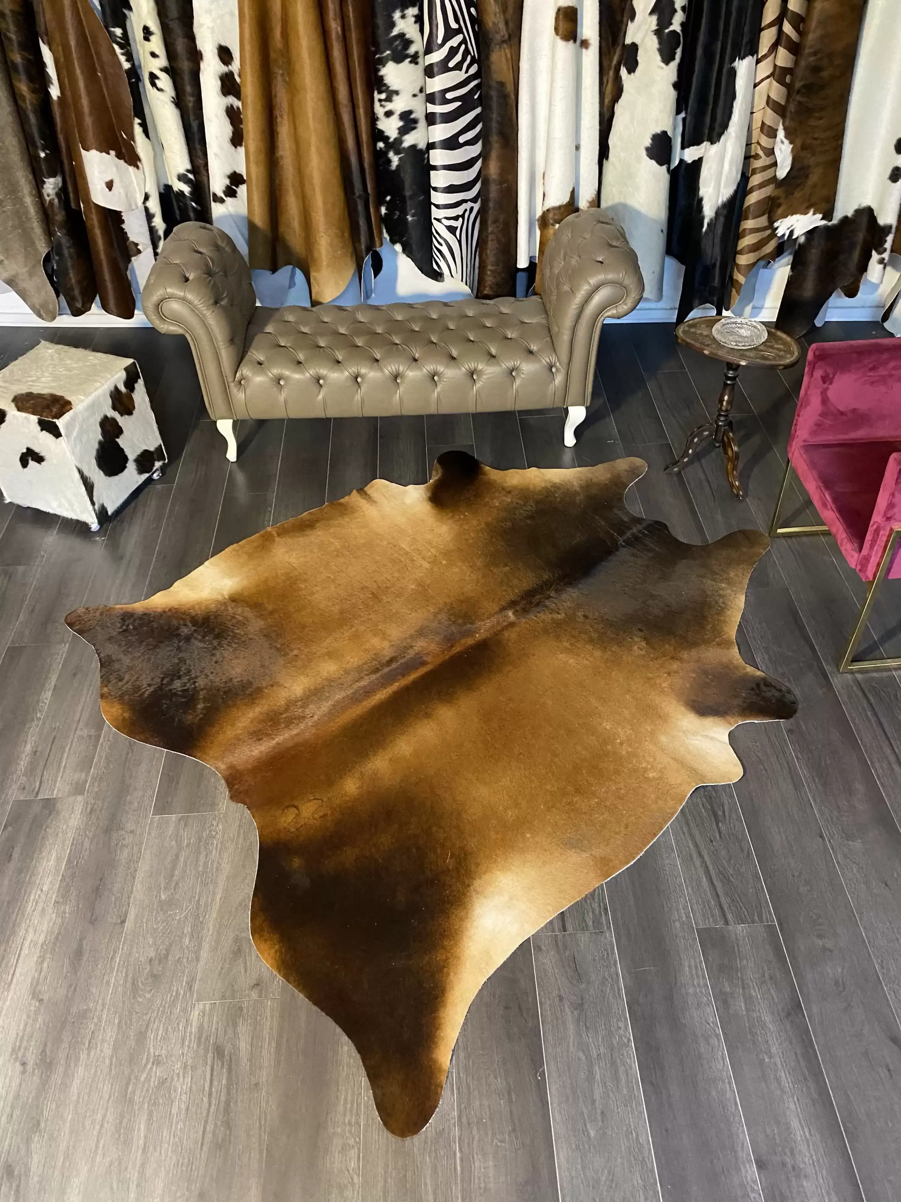 HAKİKİ DERİ DANA POSTU MIX KAHVE 190 x 220 - 1001000058