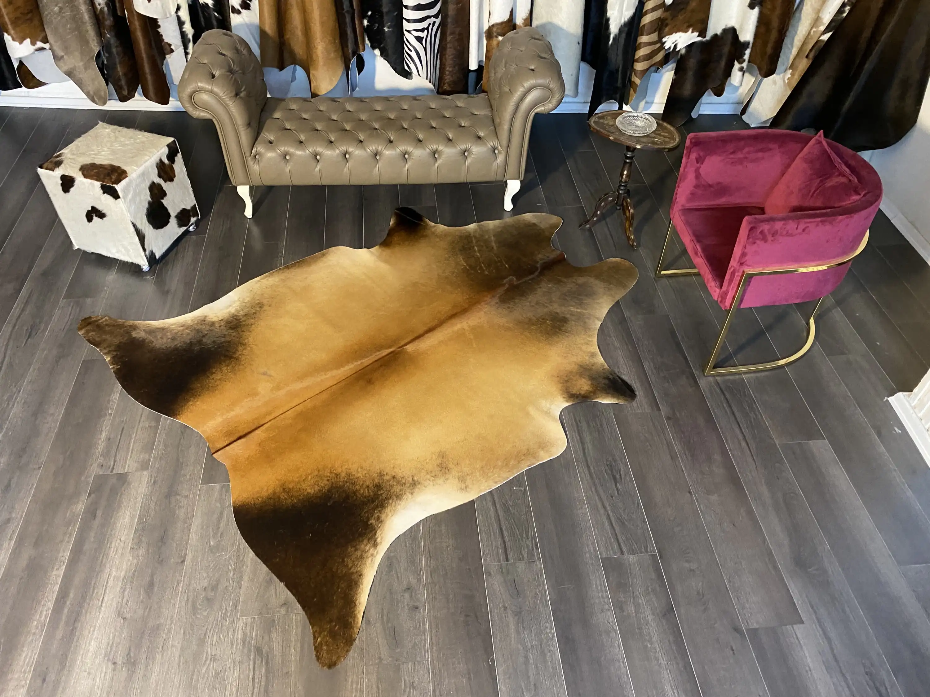 HAKİKİ DERİ DANA POSTU MIX KAHVE 190 x 220 - 1001000090