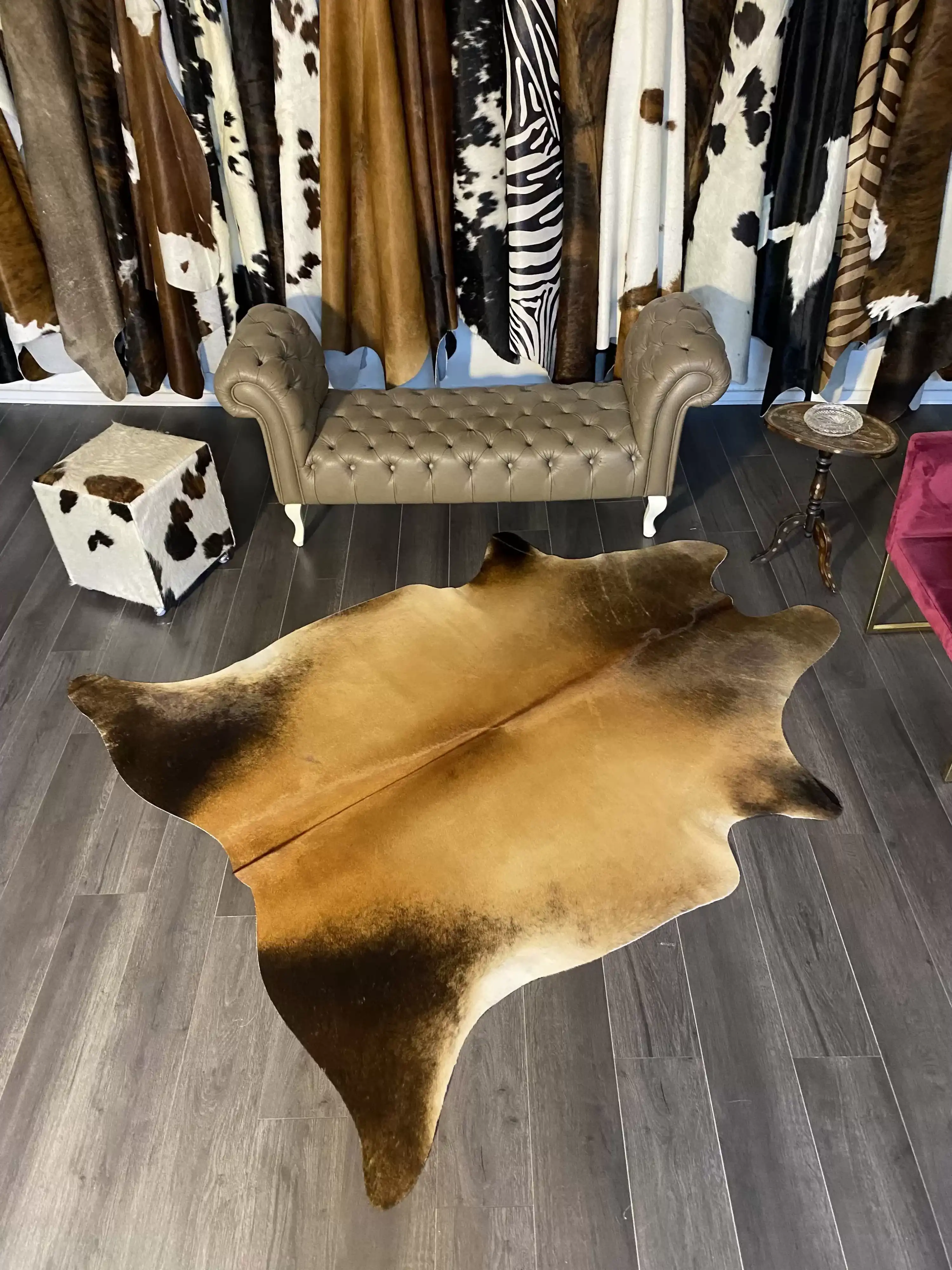 HAKİKİ DERİ DANA POSTU MIX KAHVE 190 x 220 - 1001000090