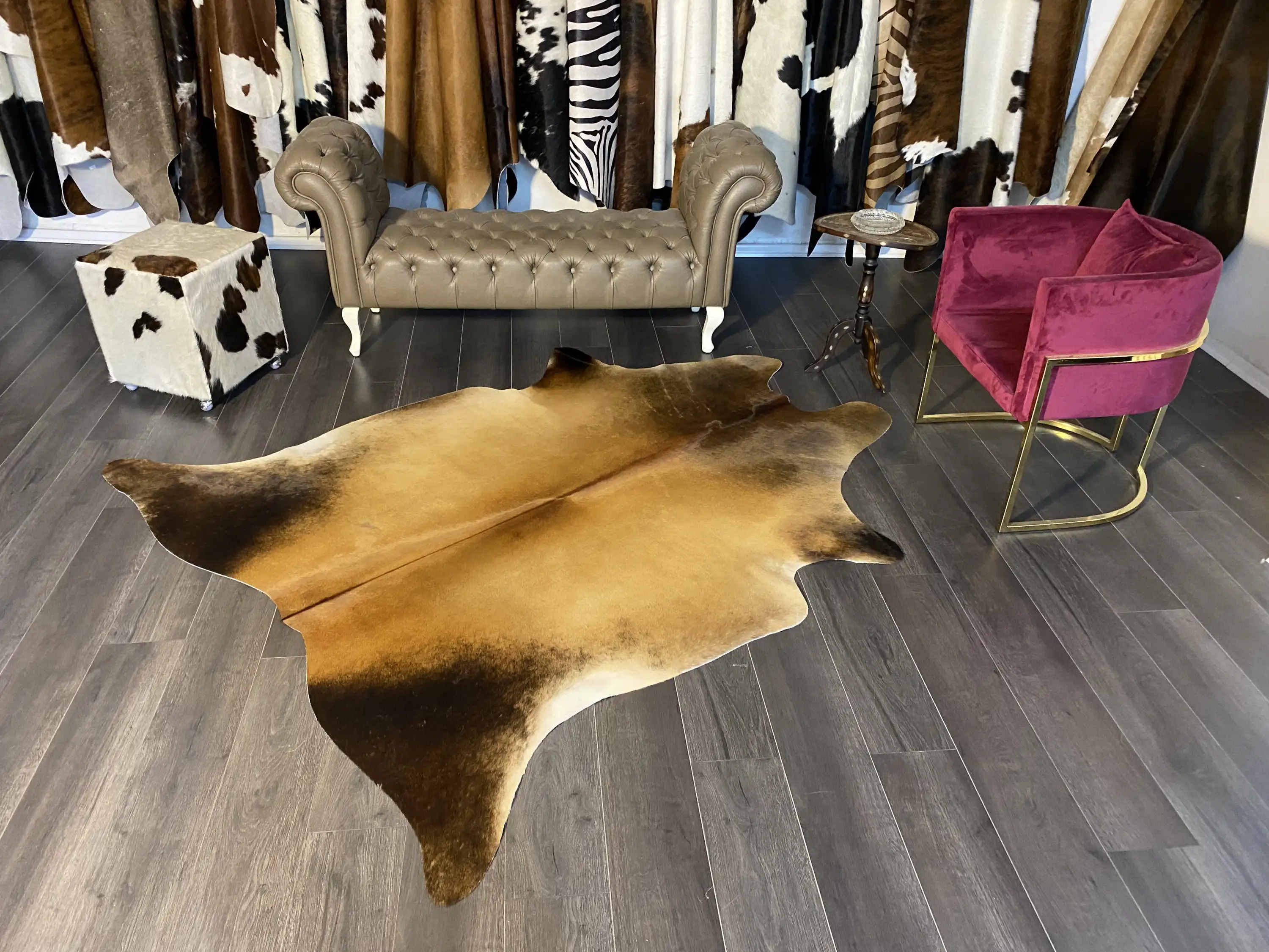 HAKİKİ DERİ DANA POSTU MIX KAHVE 190 x 220 - 1001000090