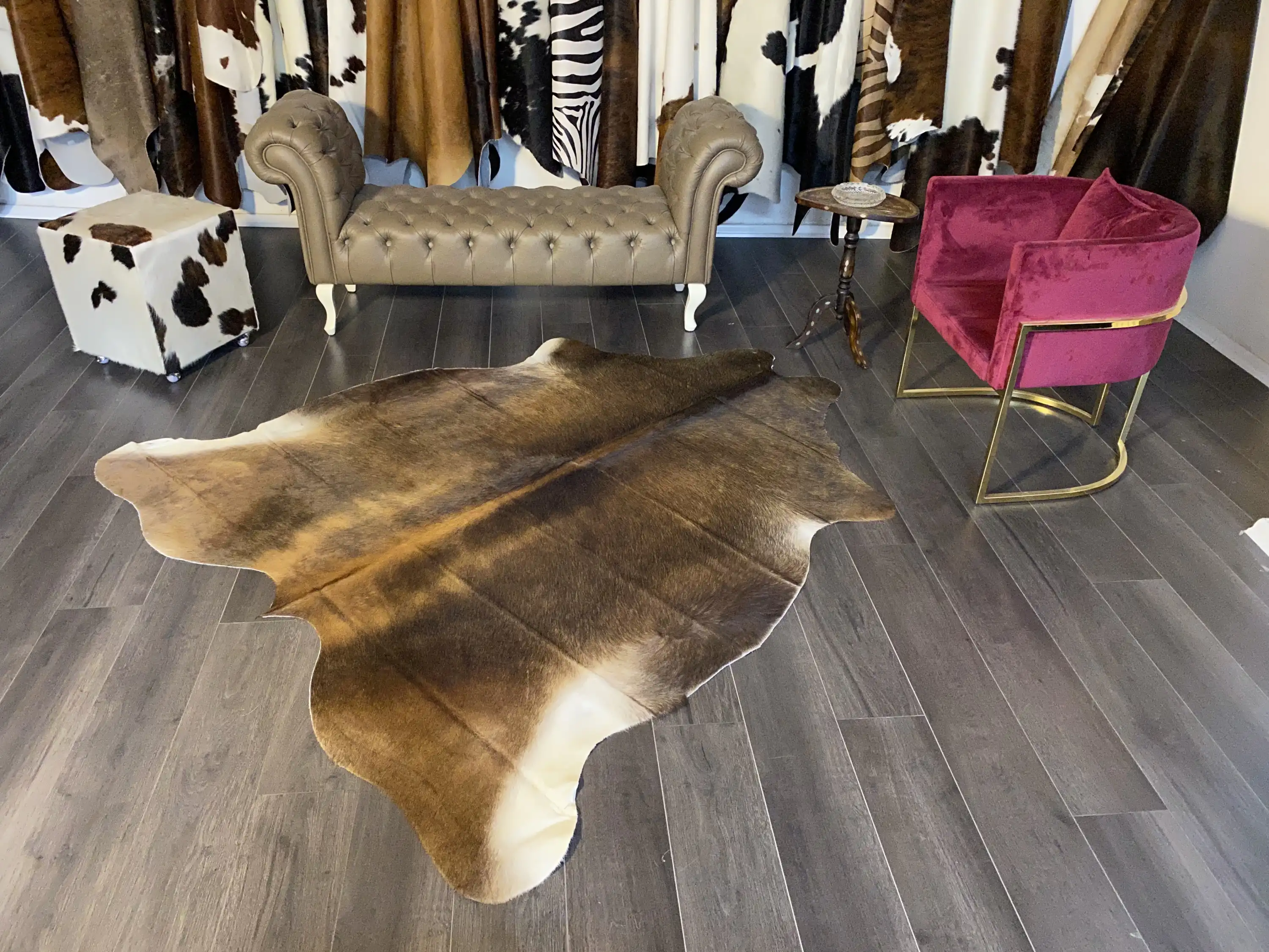 HAKİKİ DERİ DANA POSTU MIX KAHVE 190 x 220 - 1001000107