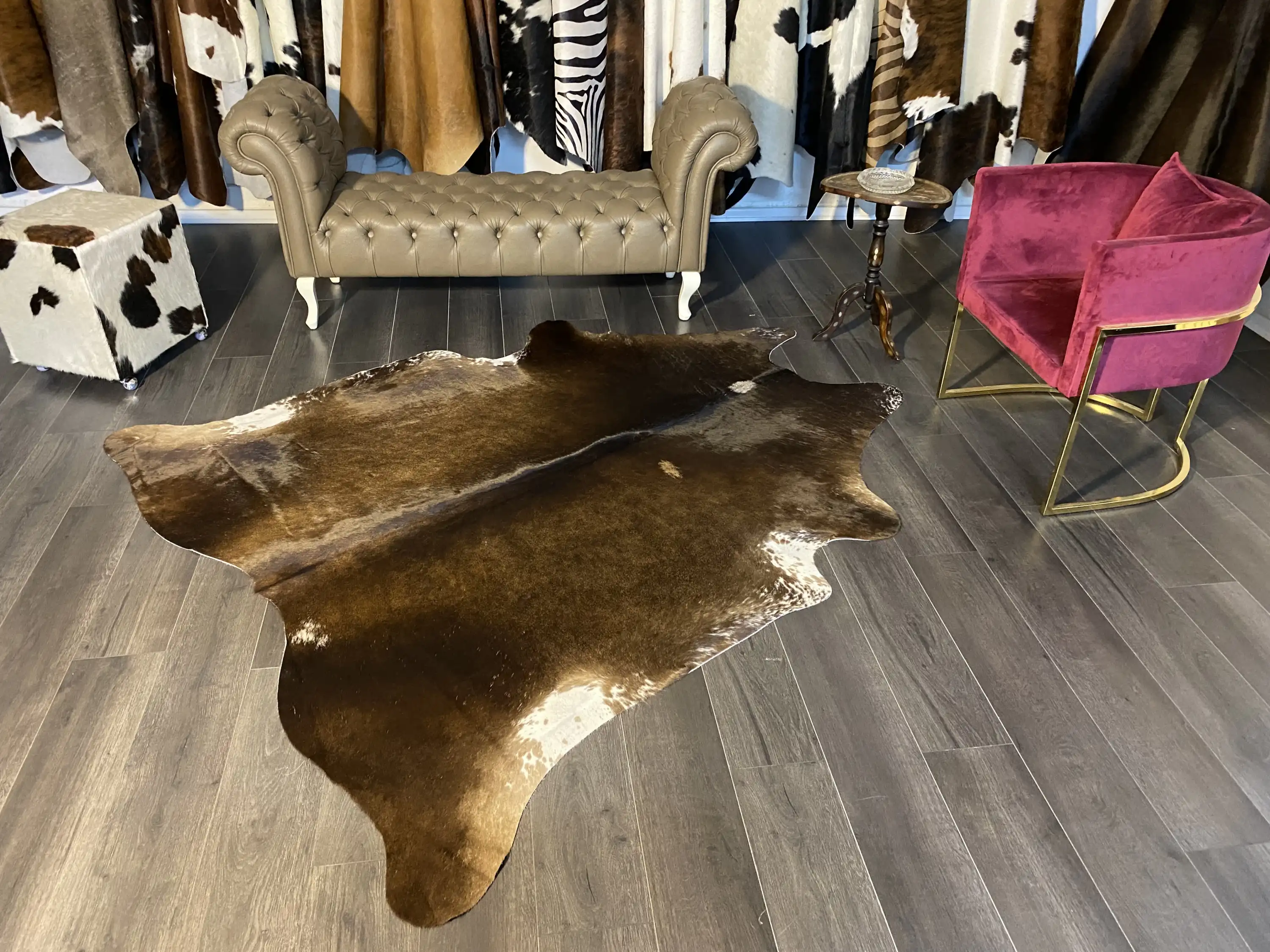 HAKİKİ DERİ DANA POSTU MIX KAHVE 190 x 220 - 1001000157