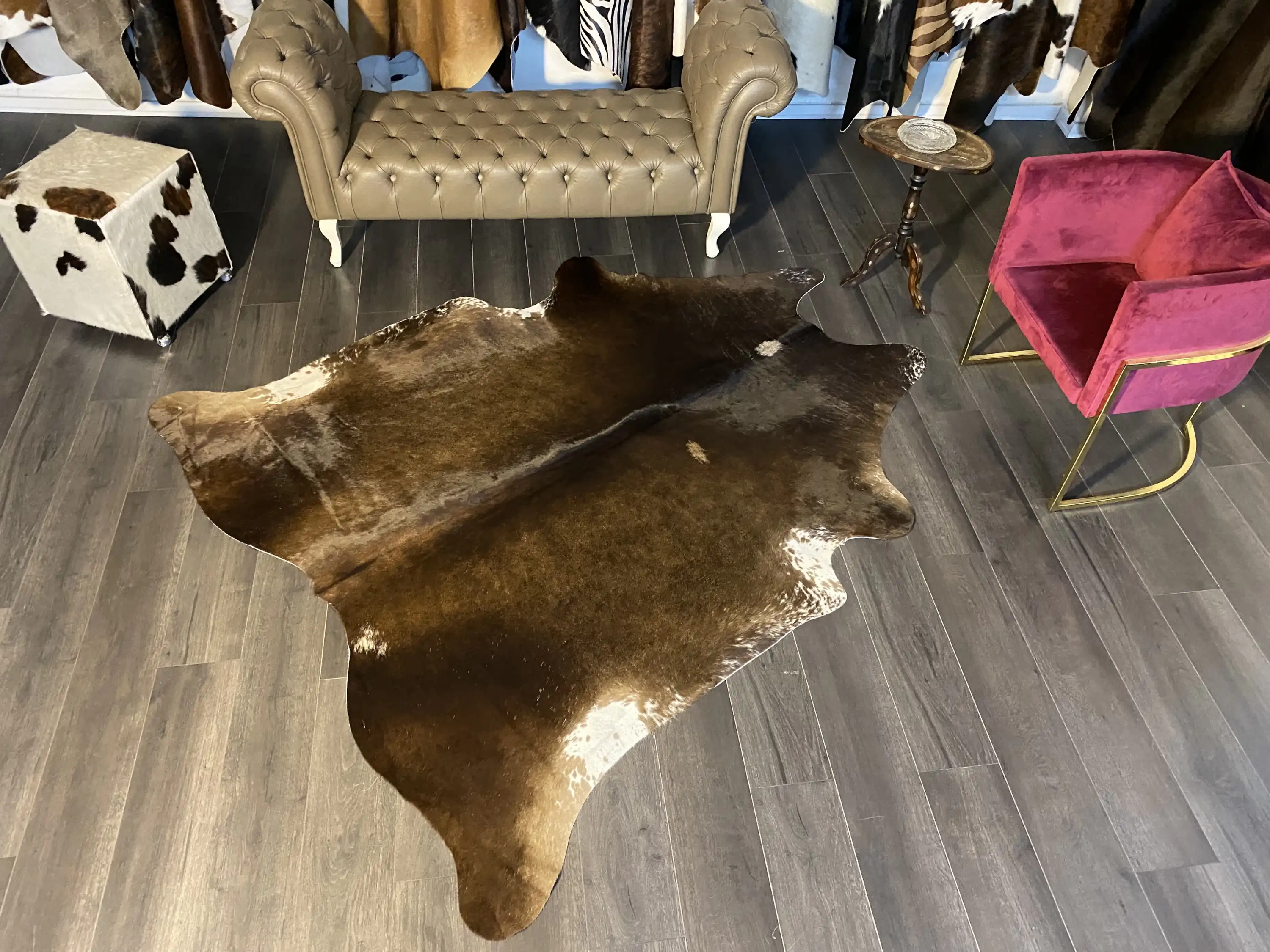 HAKİKİ DERİ DANA POSTU MIX KAHVE 190 x 220 - 1001000157