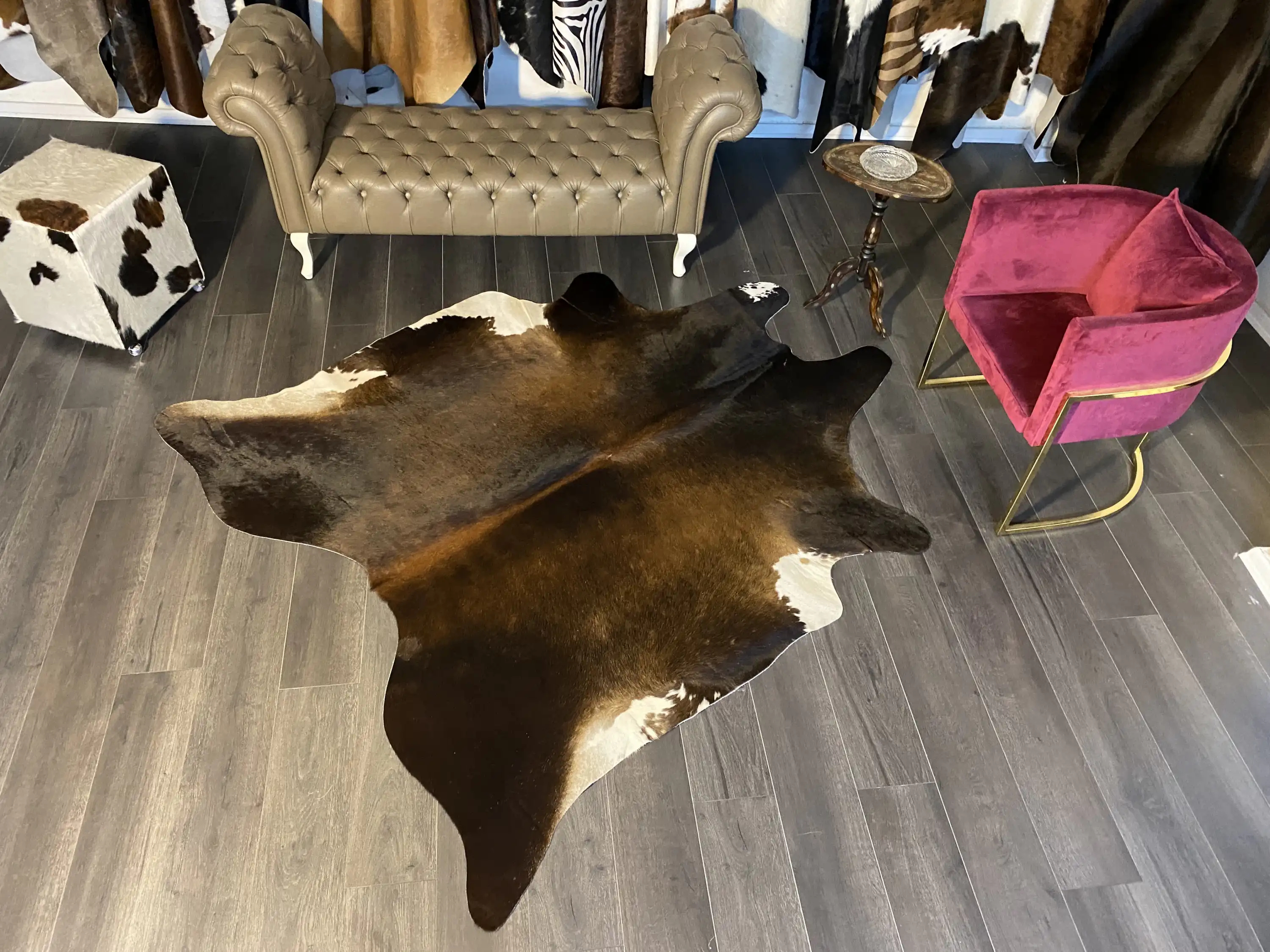 HAKİKİ DERİ DANA POSTU MIX KAHVE 190 x 220 - 1001000173