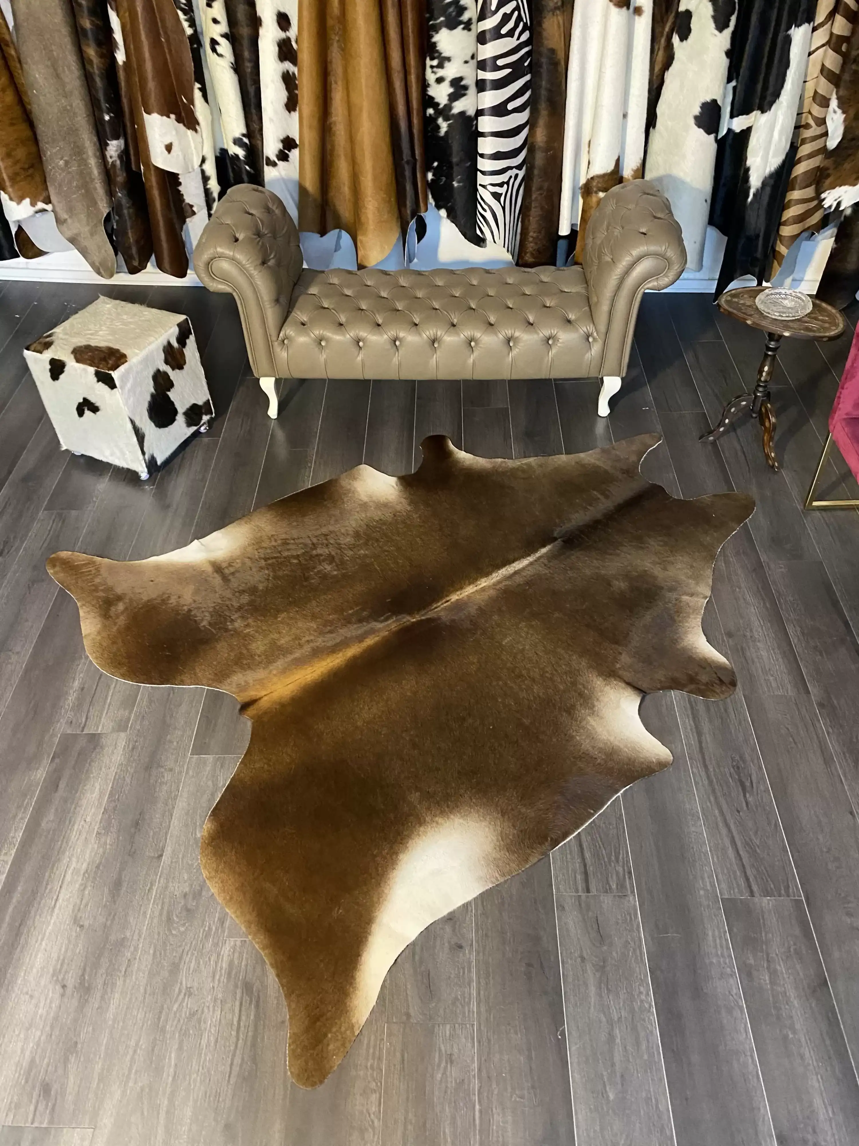 HAKİKİ DERİ DANA POSTU MIX KAHVE 190 x 225 - 1001000018