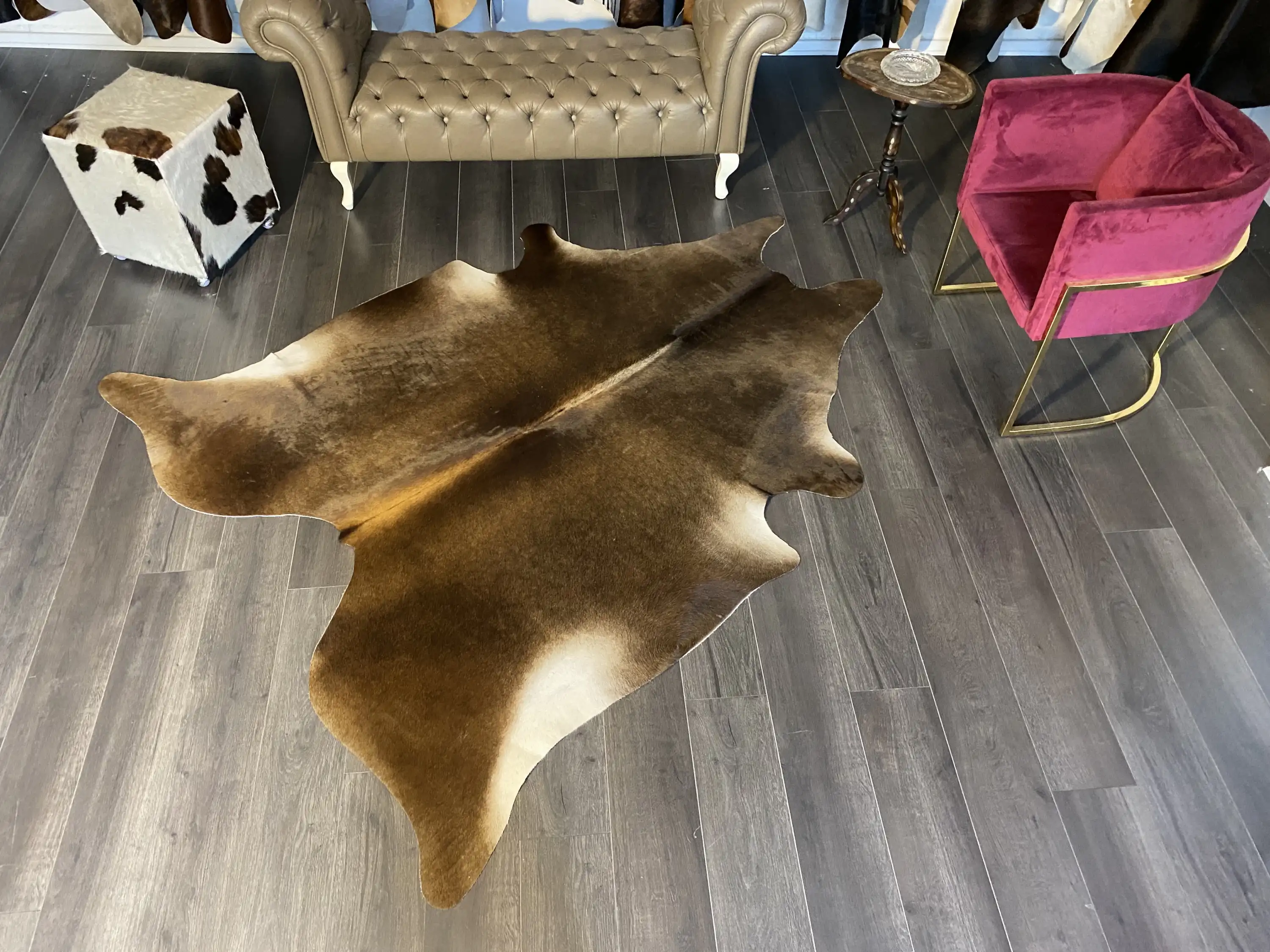 HAKİKİ DERİ DANA POSTU MIX KAHVE 190 x 225 - 1001000018