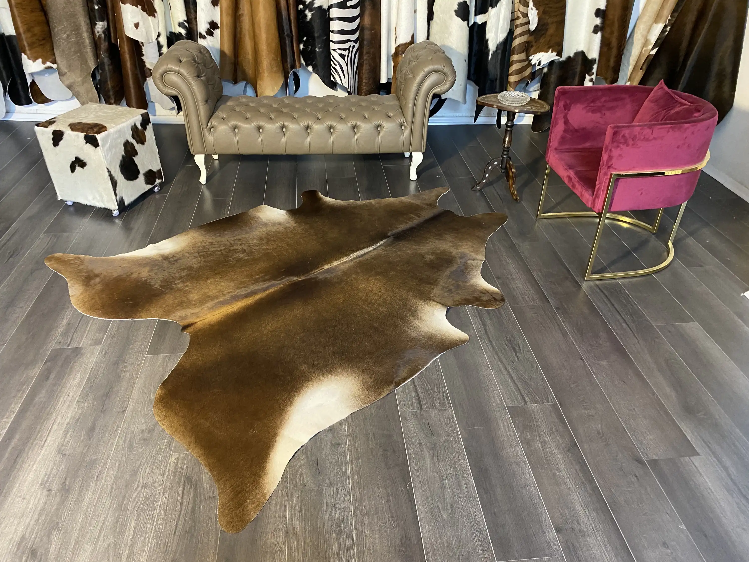 HAKİKİ DERİ DANA POSTU MIX KAHVE 190 x 225 - 1001000018