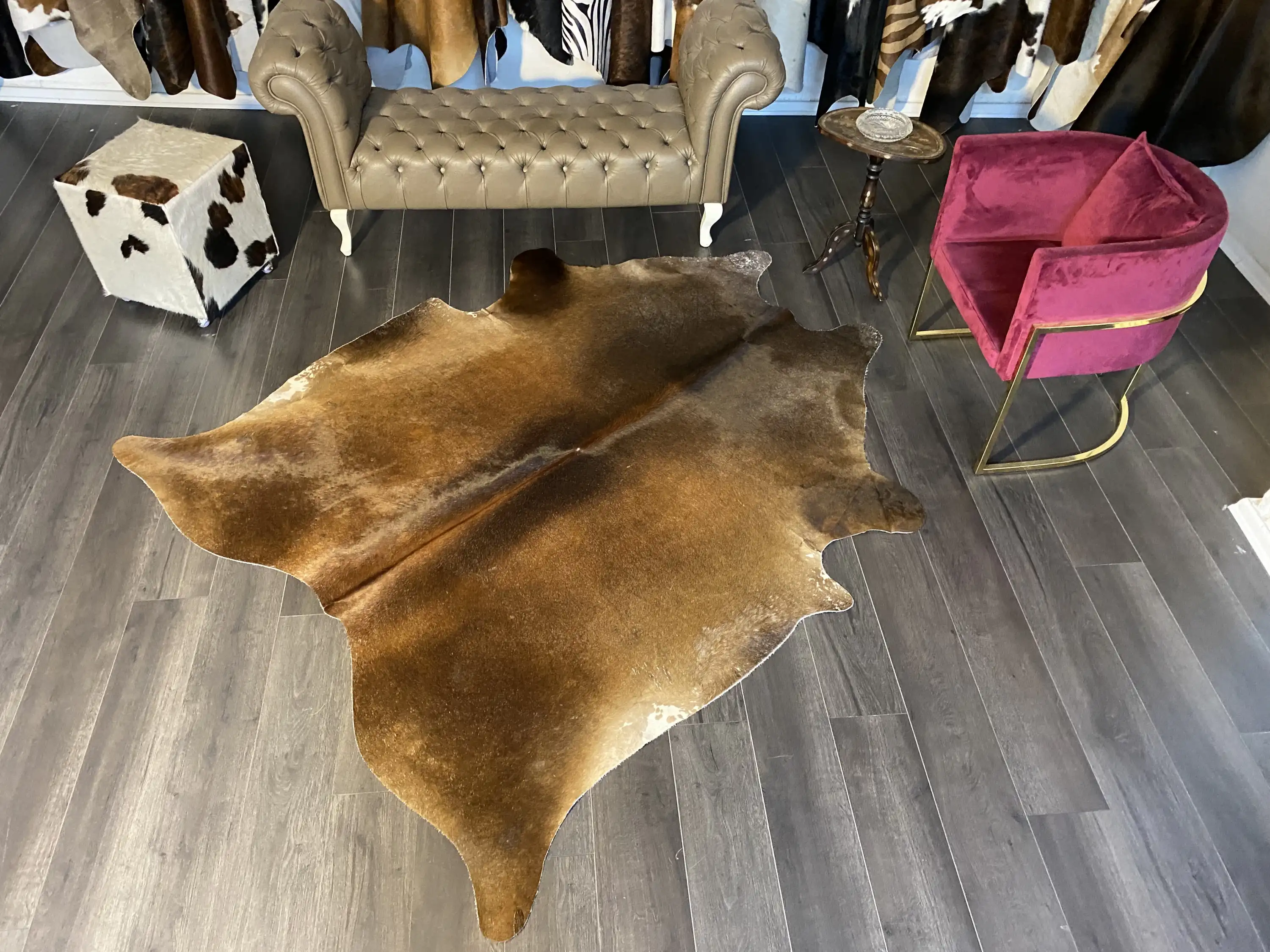 HAKİKİ DERİ DANA POSTU MIX KAHVE 190 x 225 - 1001000082