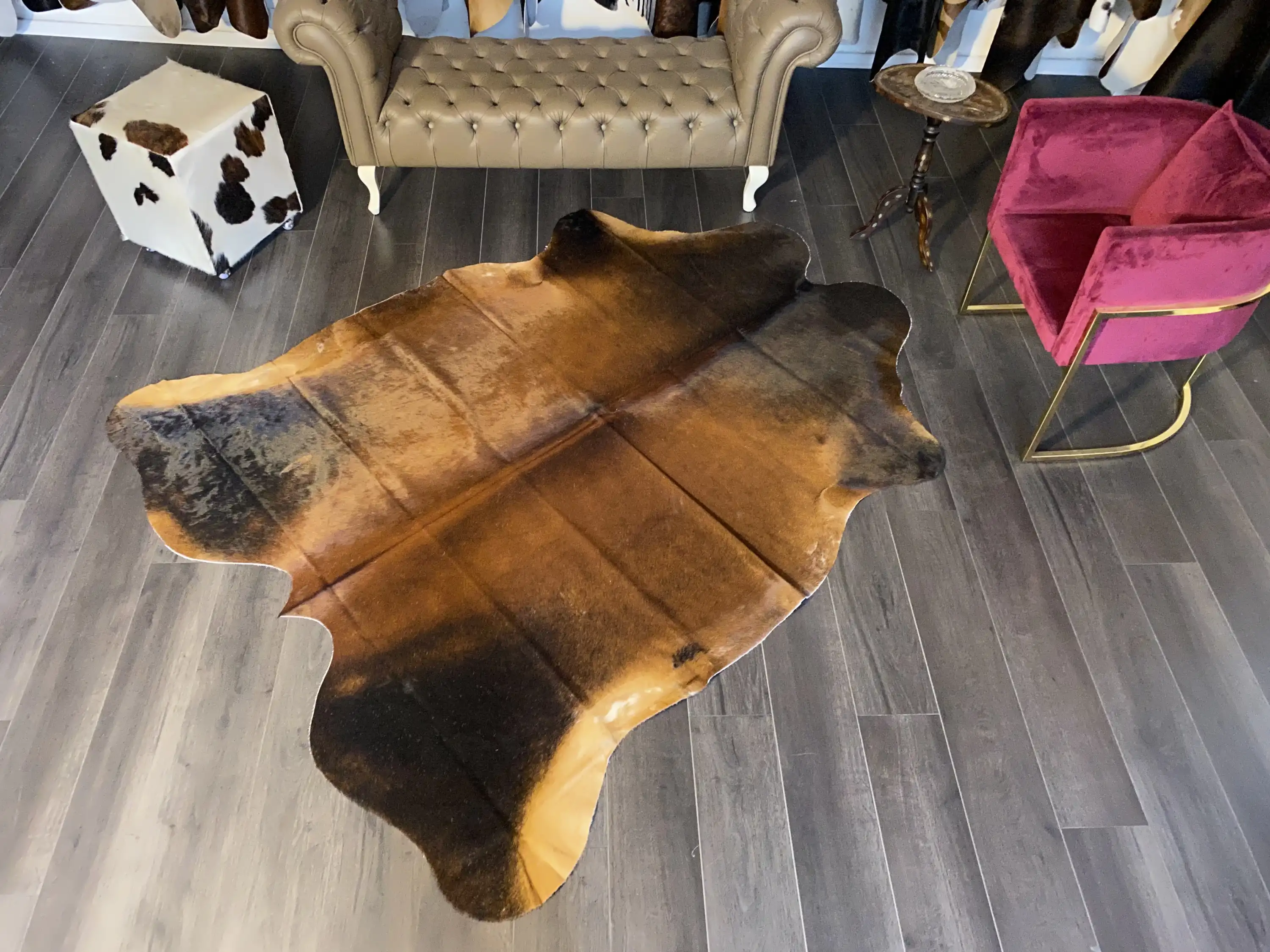 HAKİKİ DERİ DANA POSTU MIX KAHVE 190 x 225 - 1001000105