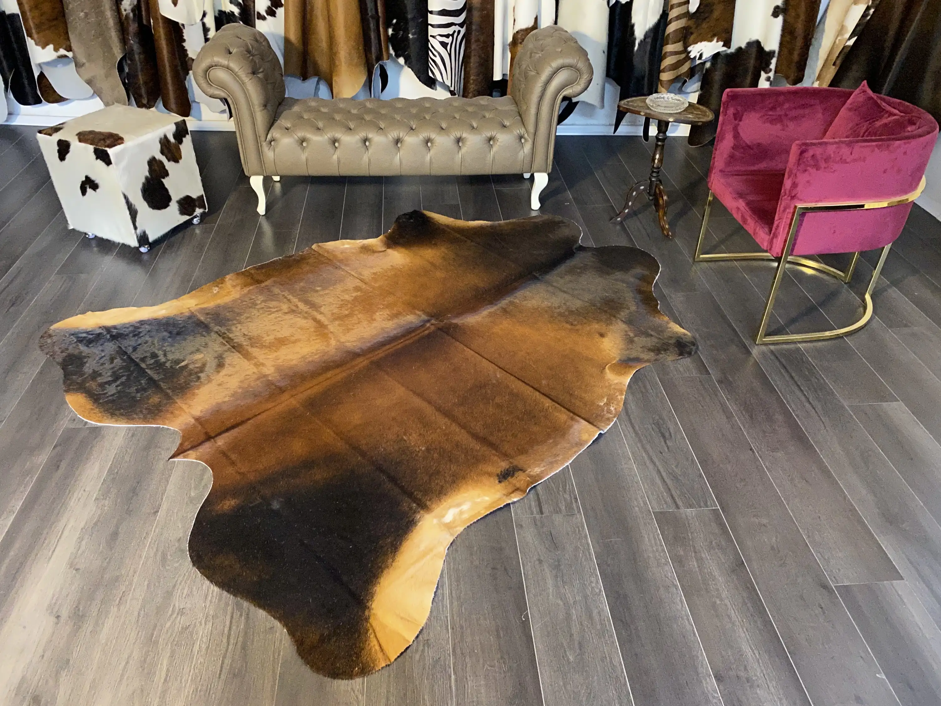 HAKİKİ DERİ DANA POSTU MIX KAHVE 190 x 225 - 1001000105