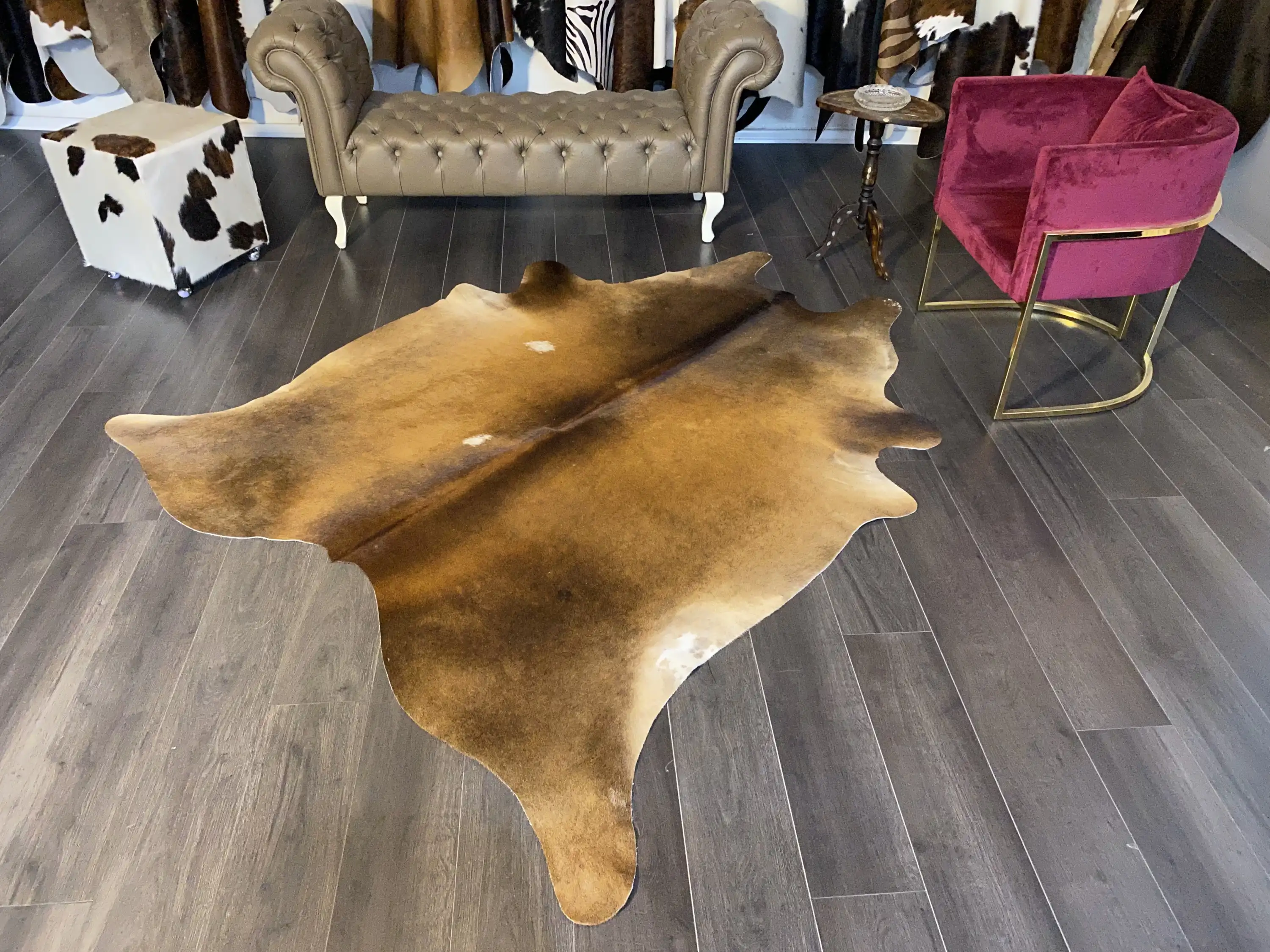 HAKİKİ DERİ DANA POSTU MIX KAHVE 190 x 230 - 1001000116