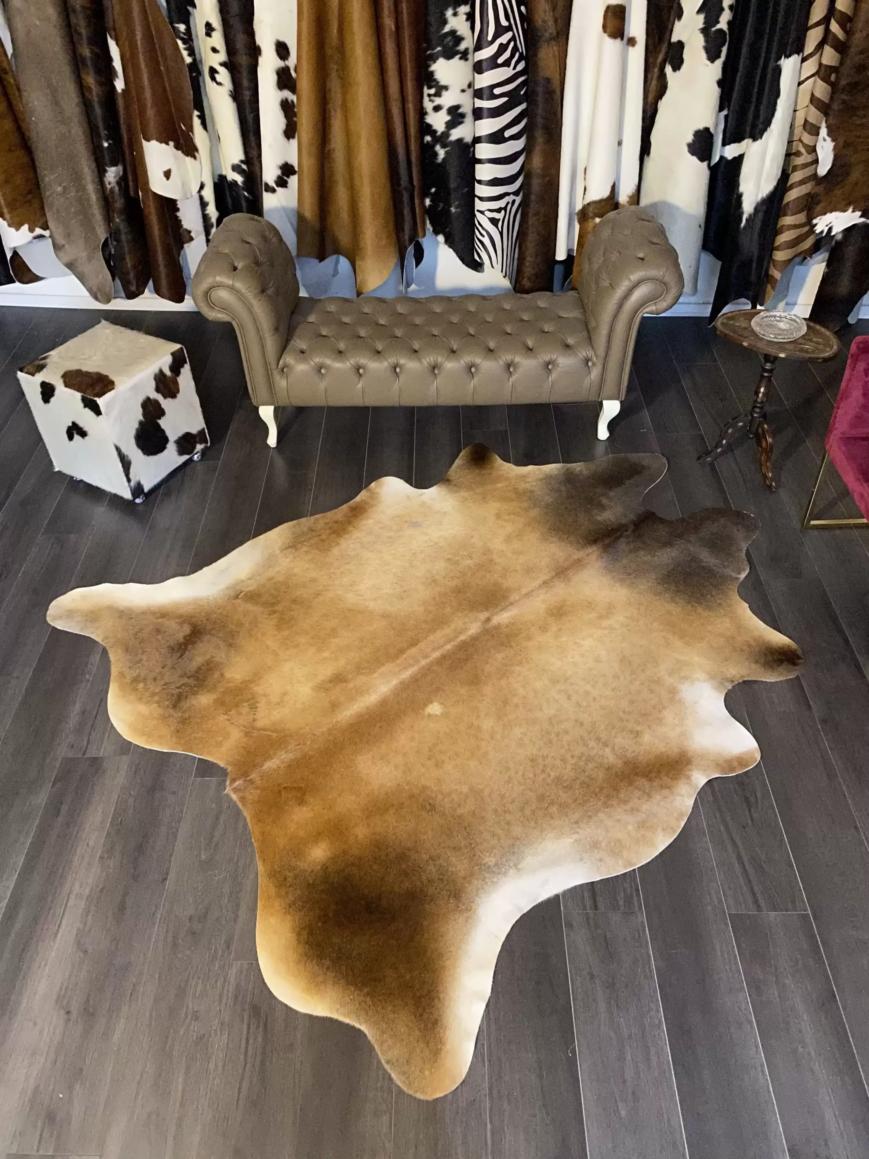 HAKİKİ DERİ DANA POSTU MIX KAHVE 195 x 215 - 1001000113