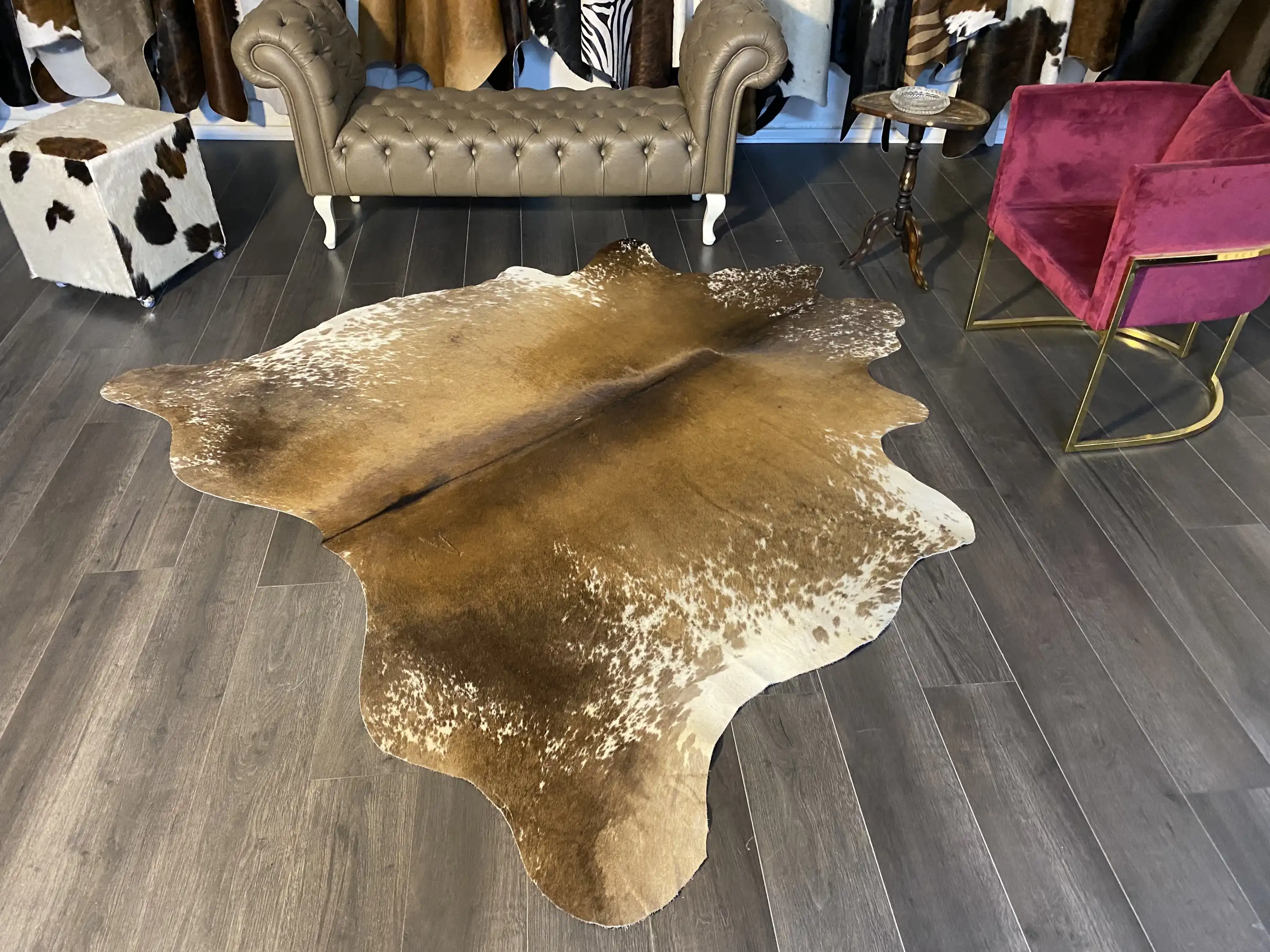 HAKİKİ DERİ DANA POSTU MIX KAHVE 210 x 220 - 1001000155