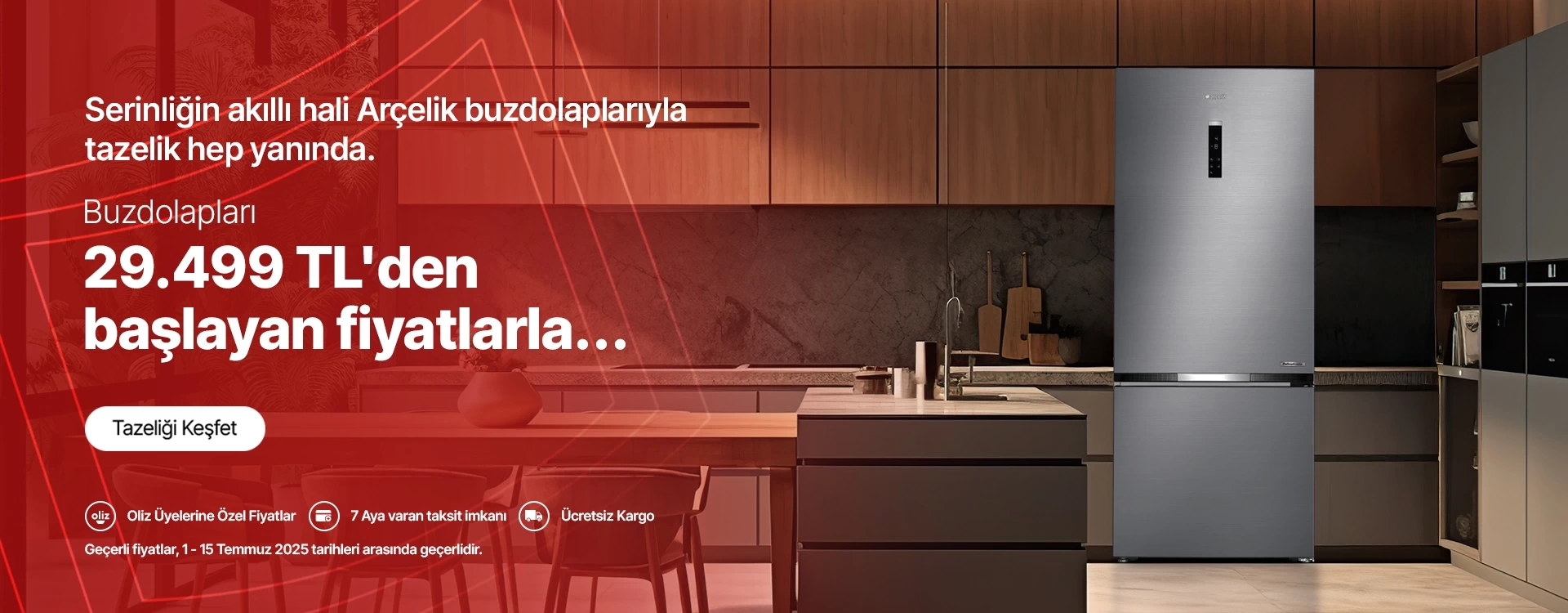 Buzdolaplarında 28.000 TL' den başlayan fiyatlarla