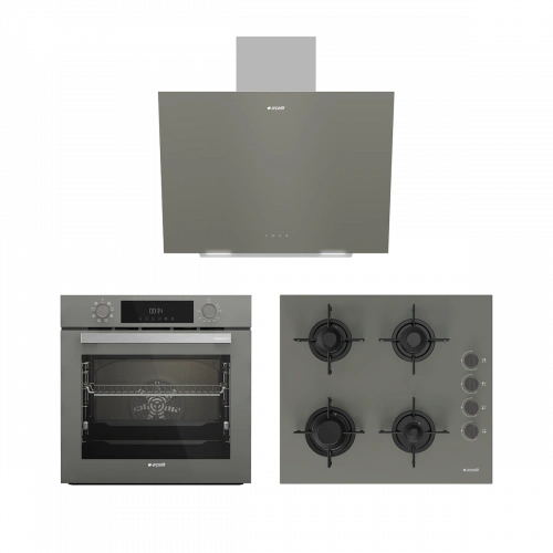 Arçelik 60 Cm Ocaklı Buhar Destekli Gri Cam Ankastre Set