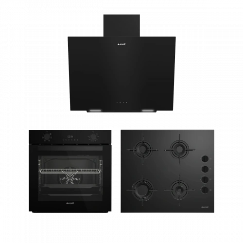 Arçelik 60 Cm Ocaklı Avantaj Siyah Ankastre Set