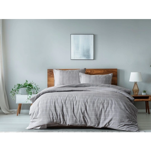 Doquhome Mayro Nevresim Takımı Çift Kişilik - Koyu Gri